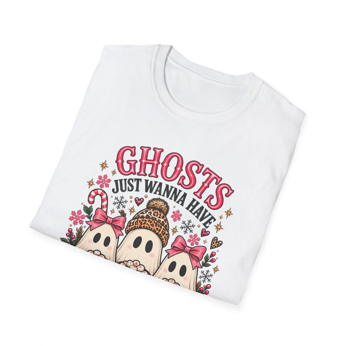 Ghosts Just Wanna Have Cocoa Halloween Christmas Tee - Boo Crew Boutique