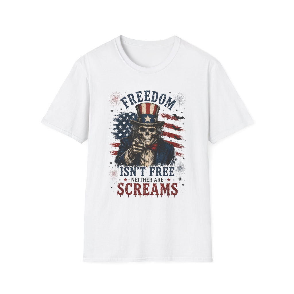 Freedom Isn't Free Skull T-Shirt – Patriotic American Flag Graphic Tee - Boo Crew Boutique