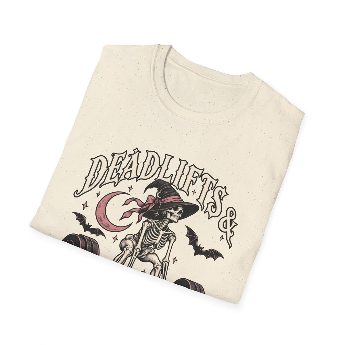 Deadlifts & Dark Magic T-Shirt — Skeleton Weightlifting Gym Tee - Boo Crew Boutique