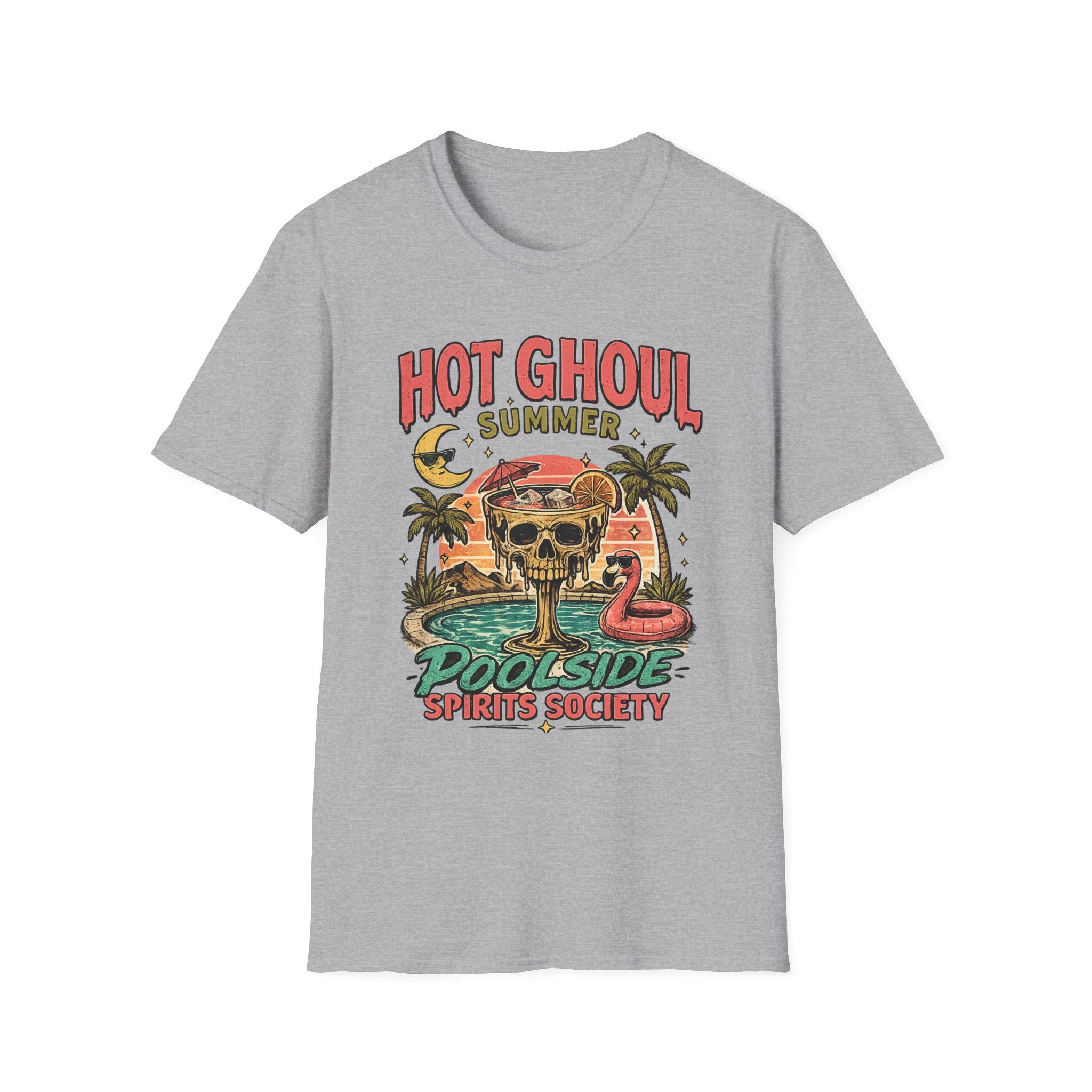 Retro Skull Poolside Graphic Tee - Boo Crew Boutique