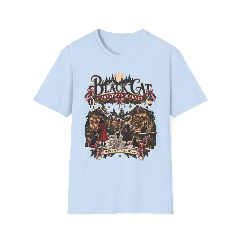 Christmas Market T‑Shirt — 'Black Cat Christmas Market' Vintage Holiday Tee