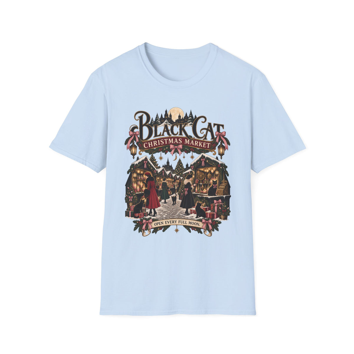 Christmas Market T‑Shirt — 'Black Cat Christmas Market' Vintage Holiday Tee