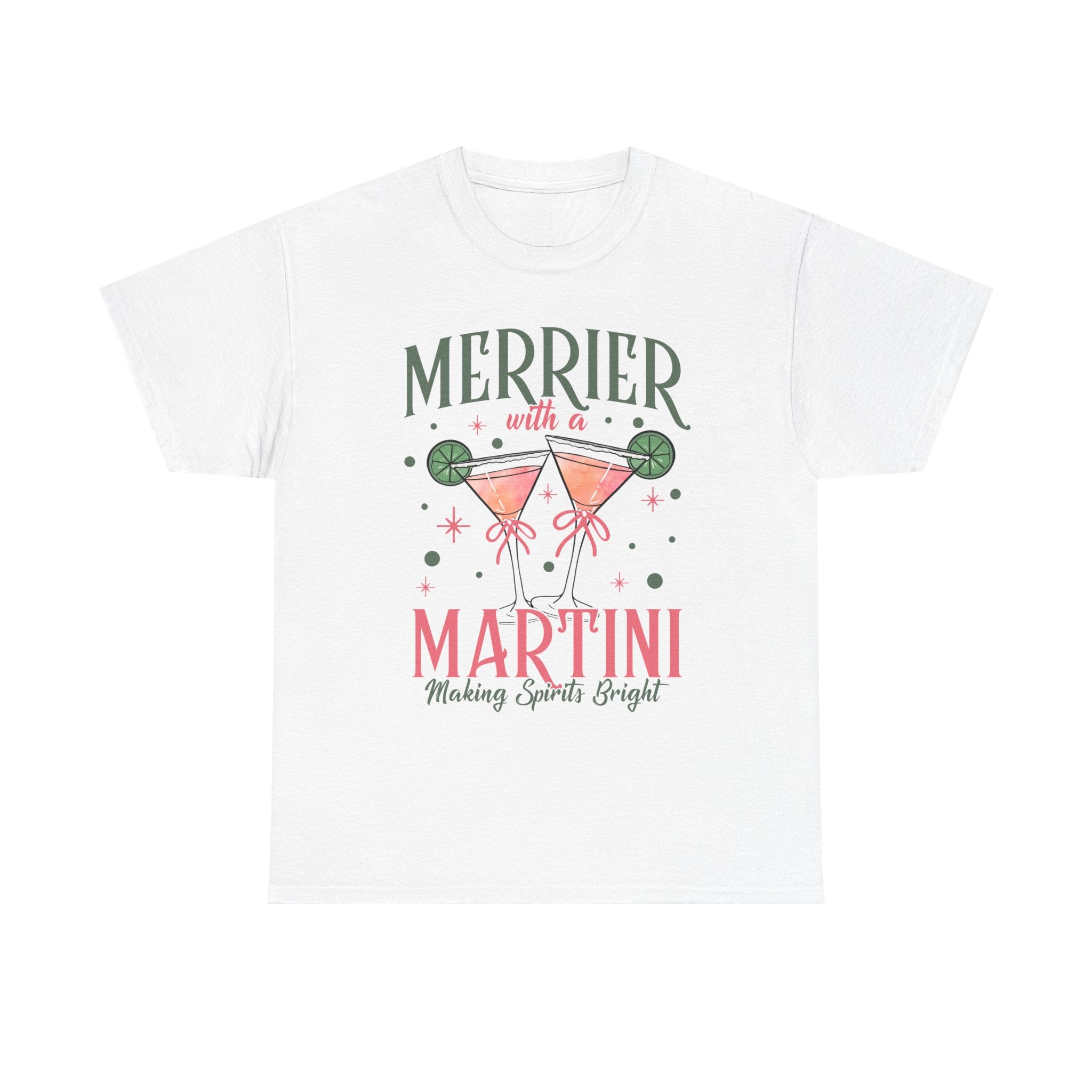 Merrier With a Martini T-Shirt | Holiday Cocktail Tee