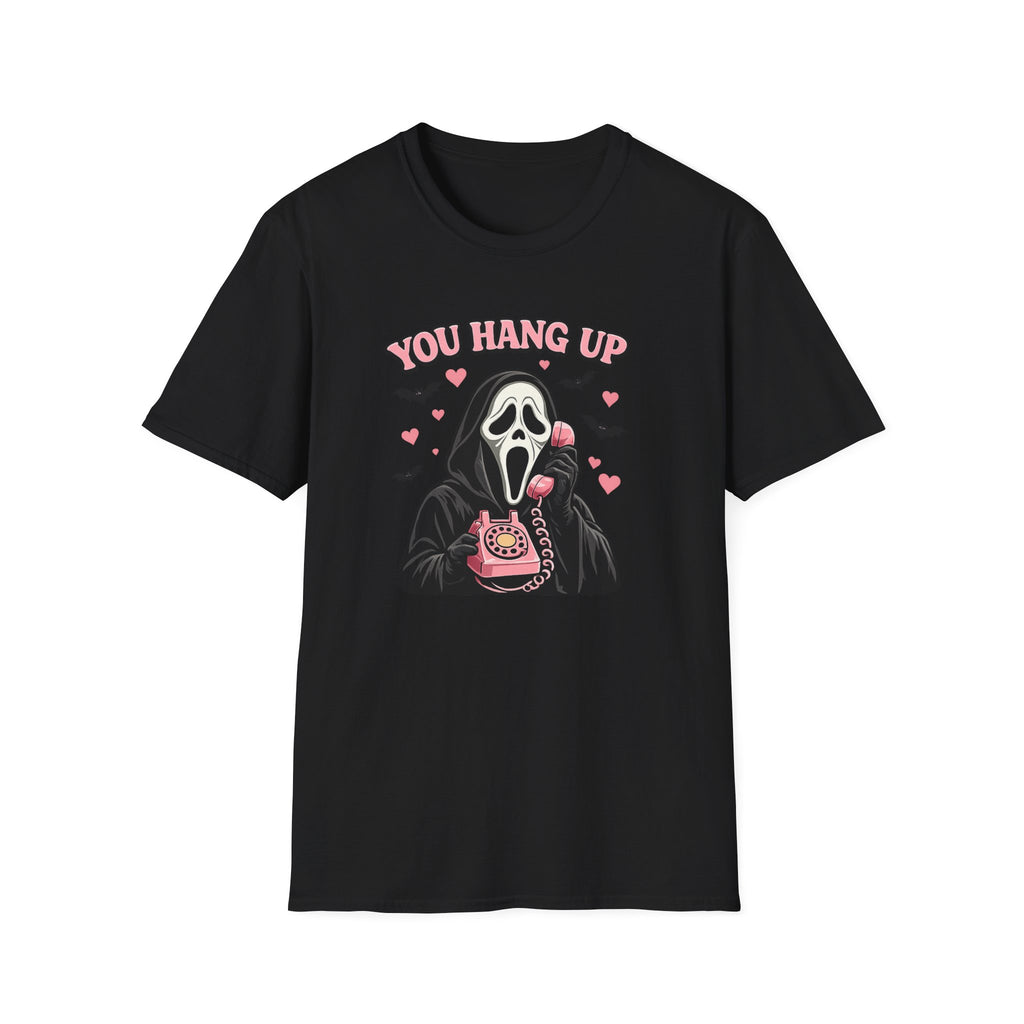 You Hang Up Scream Mask T-shirt — Cute Spooky Horror Phone Graphic Tee