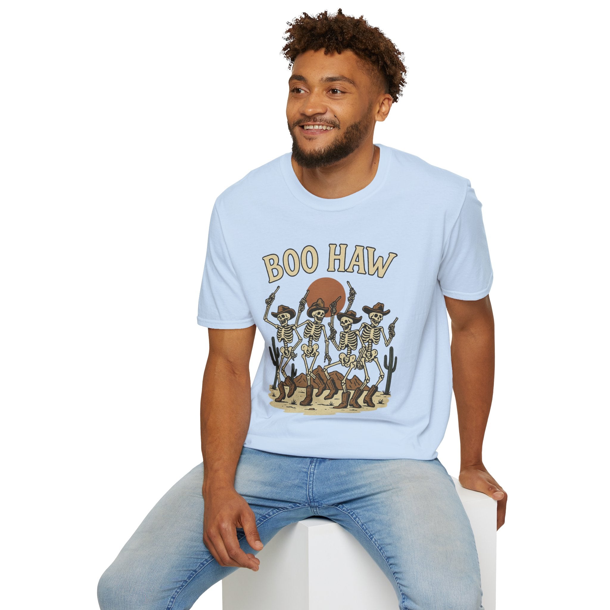 Boo Haw Skeleton Cowboys T-Shirt — Halloween Western Skeleton Dance Tee