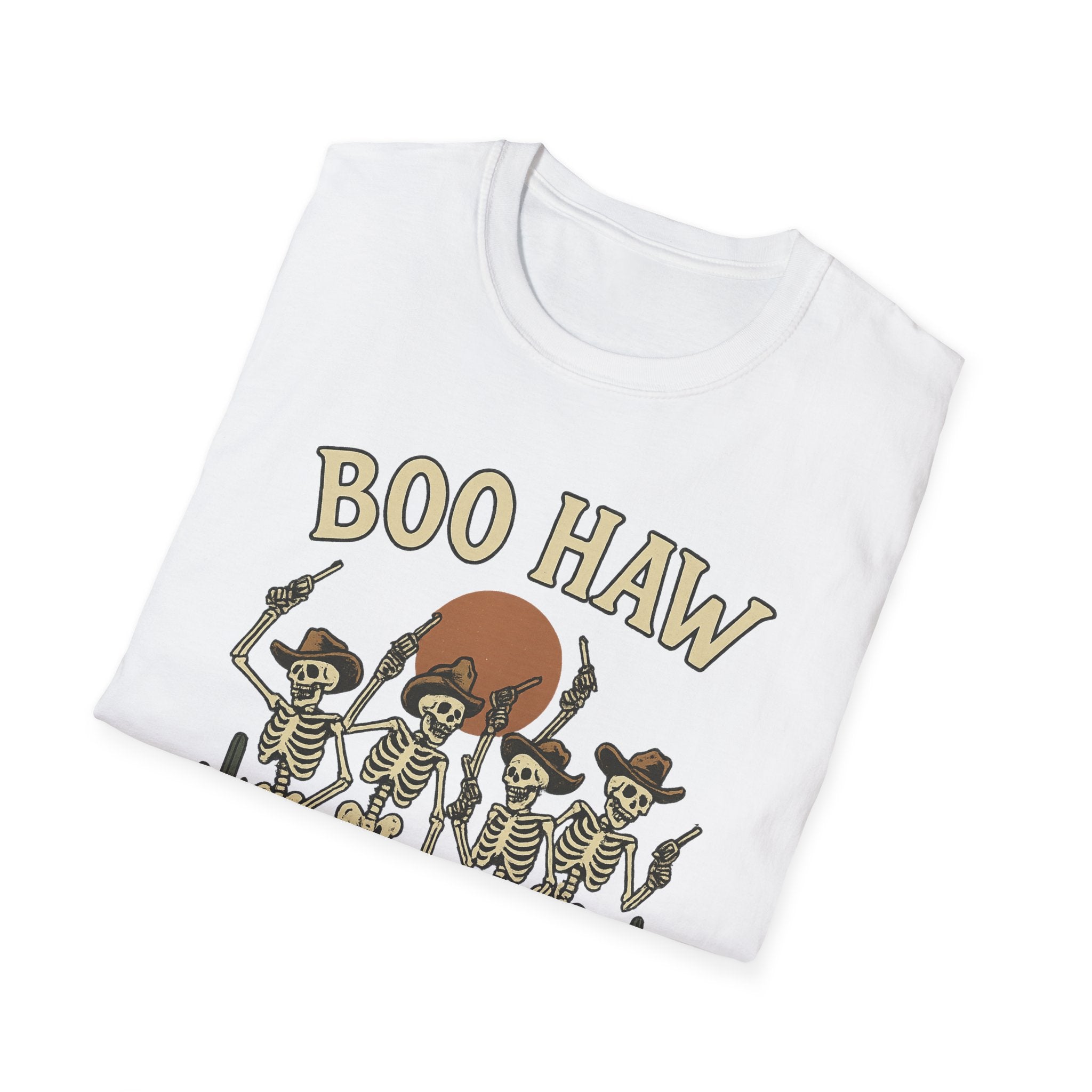 Boo Haw Skeleton Cowboys T-Shirt — Halloween Western Skeleton Dance Tee