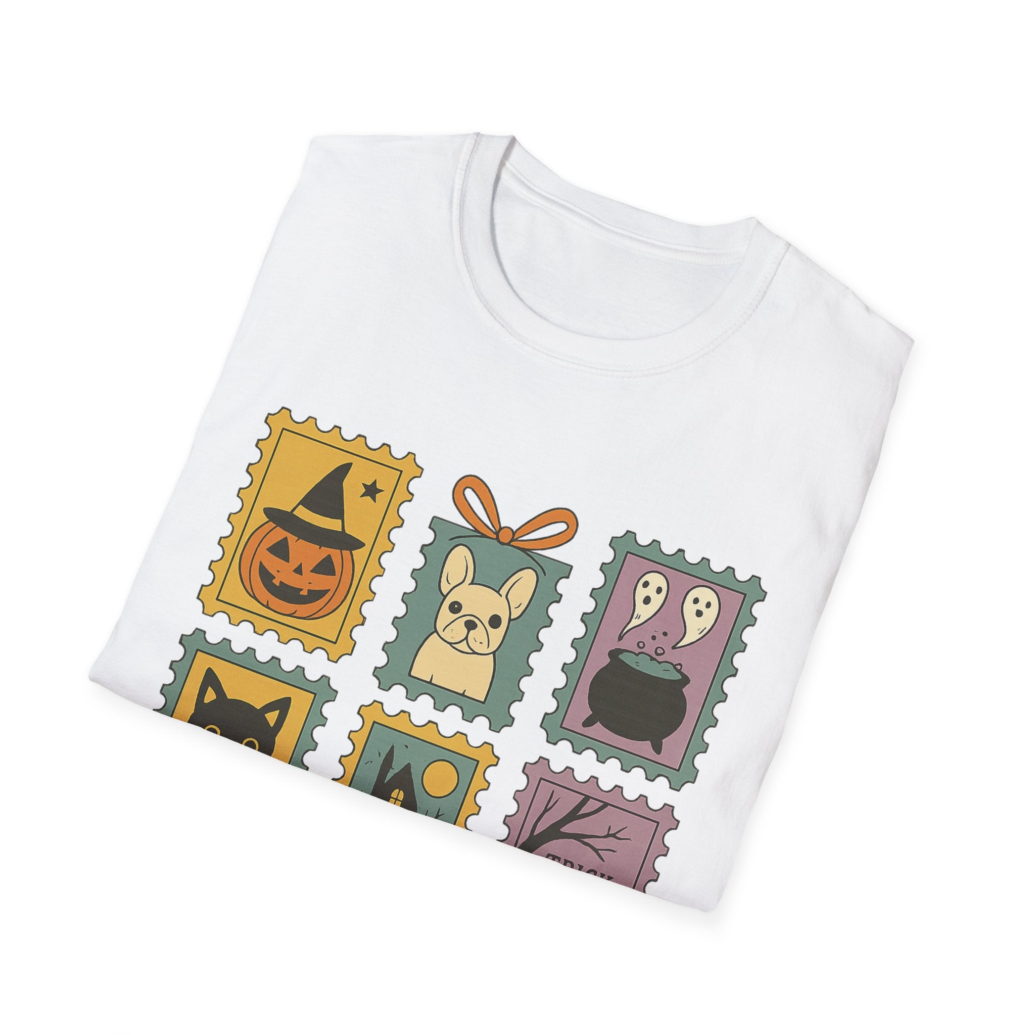 Halloween Stamps T-Shirt — Cute Halloween Postage Graphic Tee (Trick or Treat) - Boo Crew Boutique