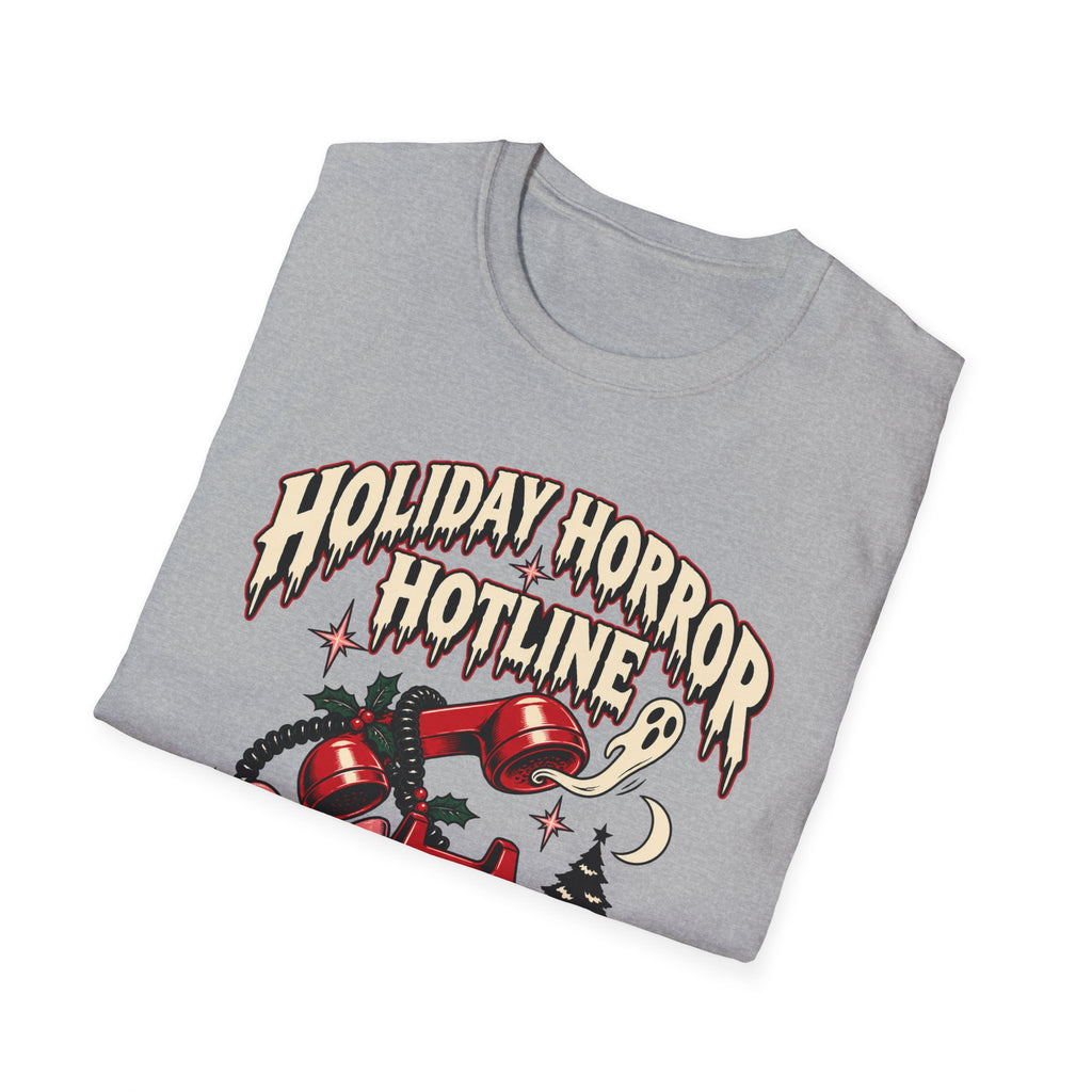 Holiday Horror Hotline T-Shirt — Call After Midnight Retro Christmas Tee