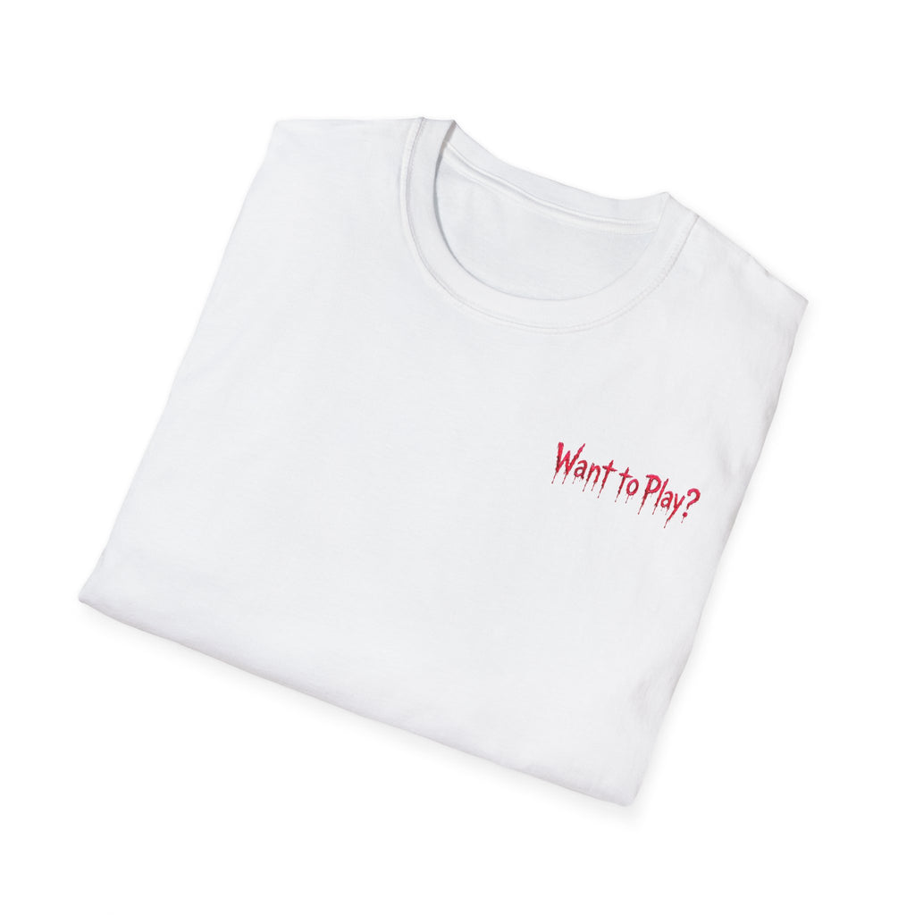 “Want to Play?” Chucky Back Image - Boo Crew Boutique
