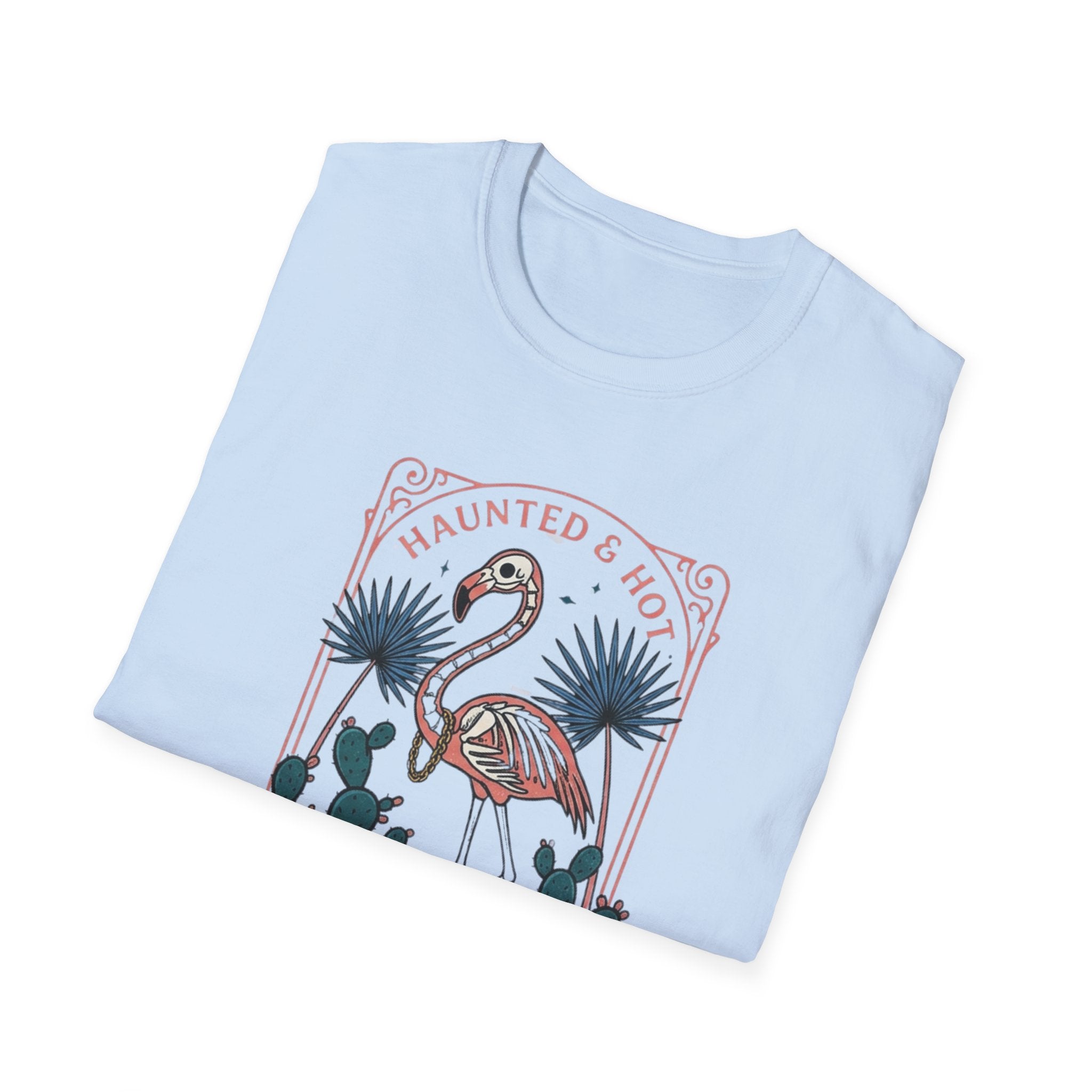 Palm Springs After Dark Flamingo T-Shirt — "Haunted & Hot" Retro Desert Graphic Tee - Boo Crew Boutique