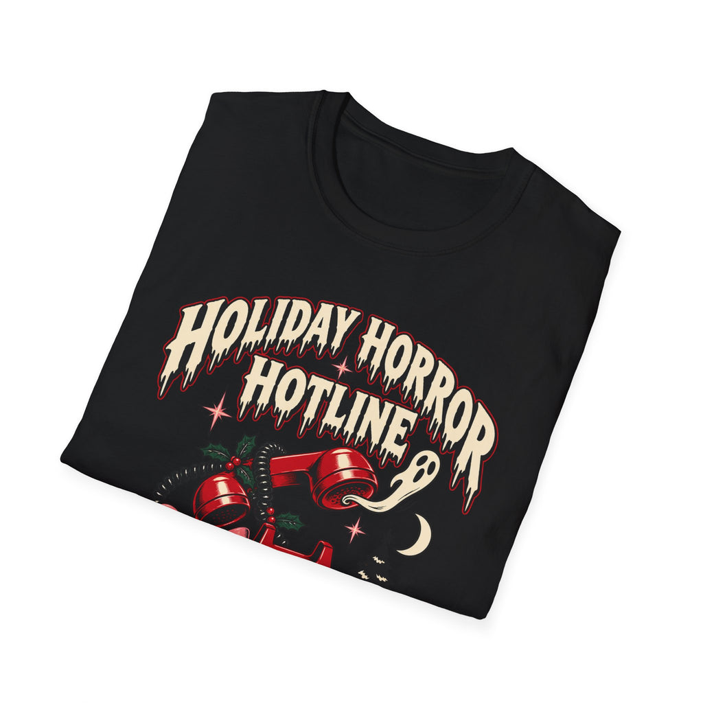 Holiday Horror Hotline T-Shirt — Call After Midnight Retro Christmas Tee