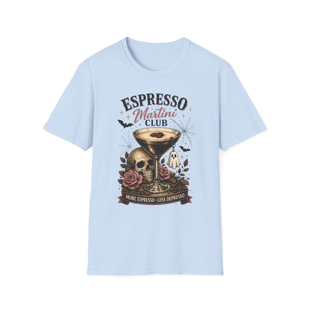 Espresso Martini Club Tee — Spooky Coffee Cocktail Shirt