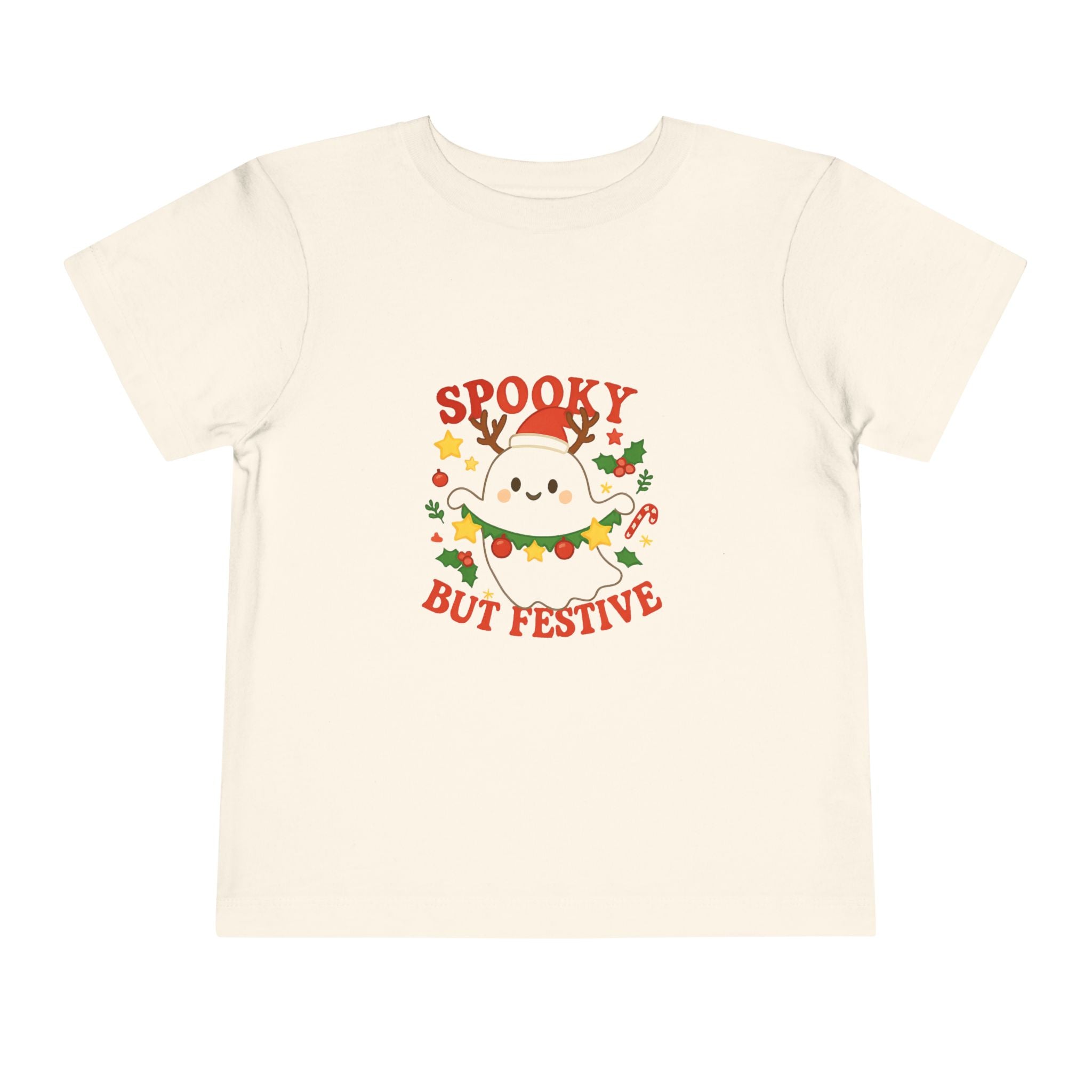 Spooky But Festive Toddler Tee | Christmas Ghost Kids Shirt - Boo Crew Boutique