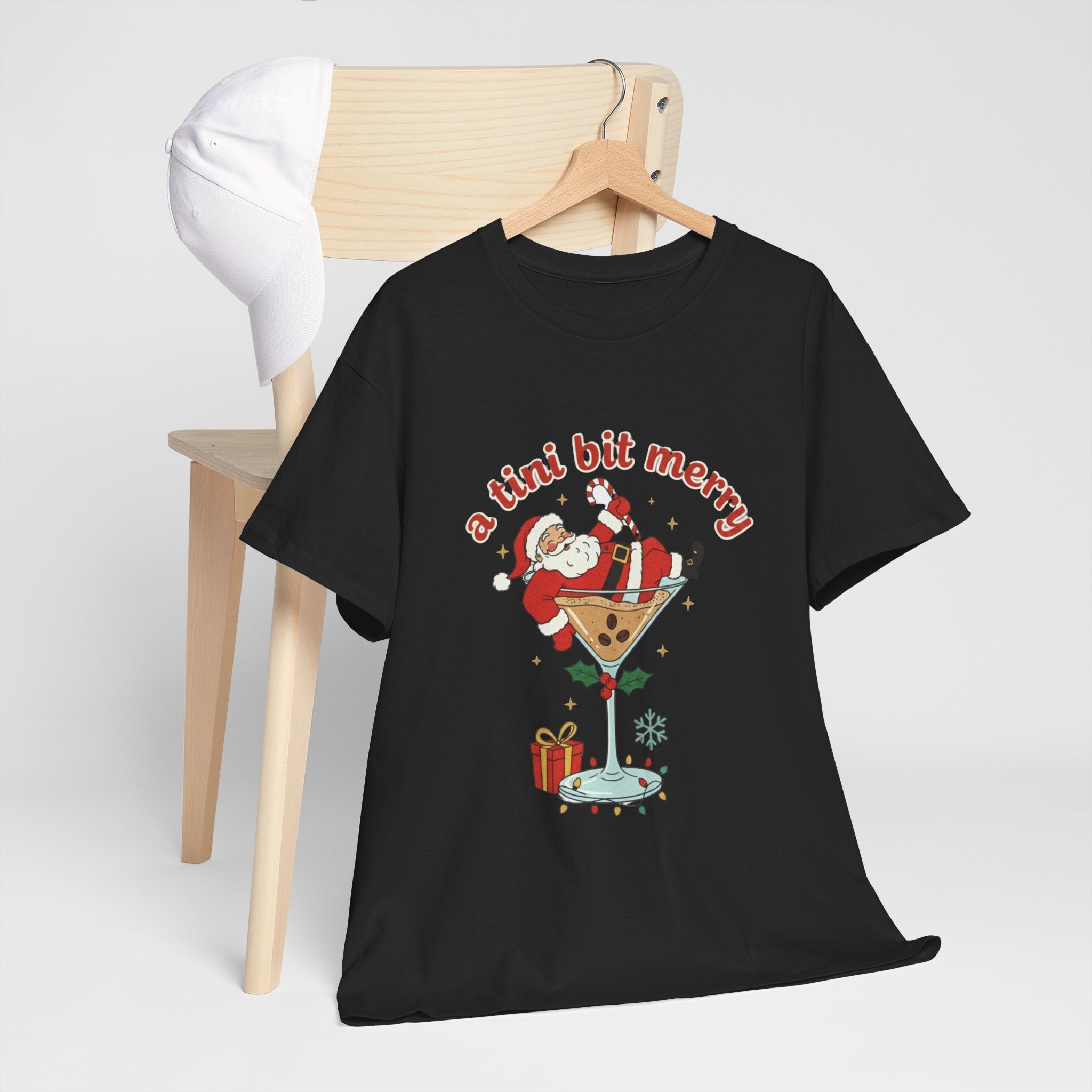 Santa Espresso Martini Tee, Christmas Holiday Shirt, Funny Cocktail Top, Festive Unisex T-Shirt, Xmas Party Apparel