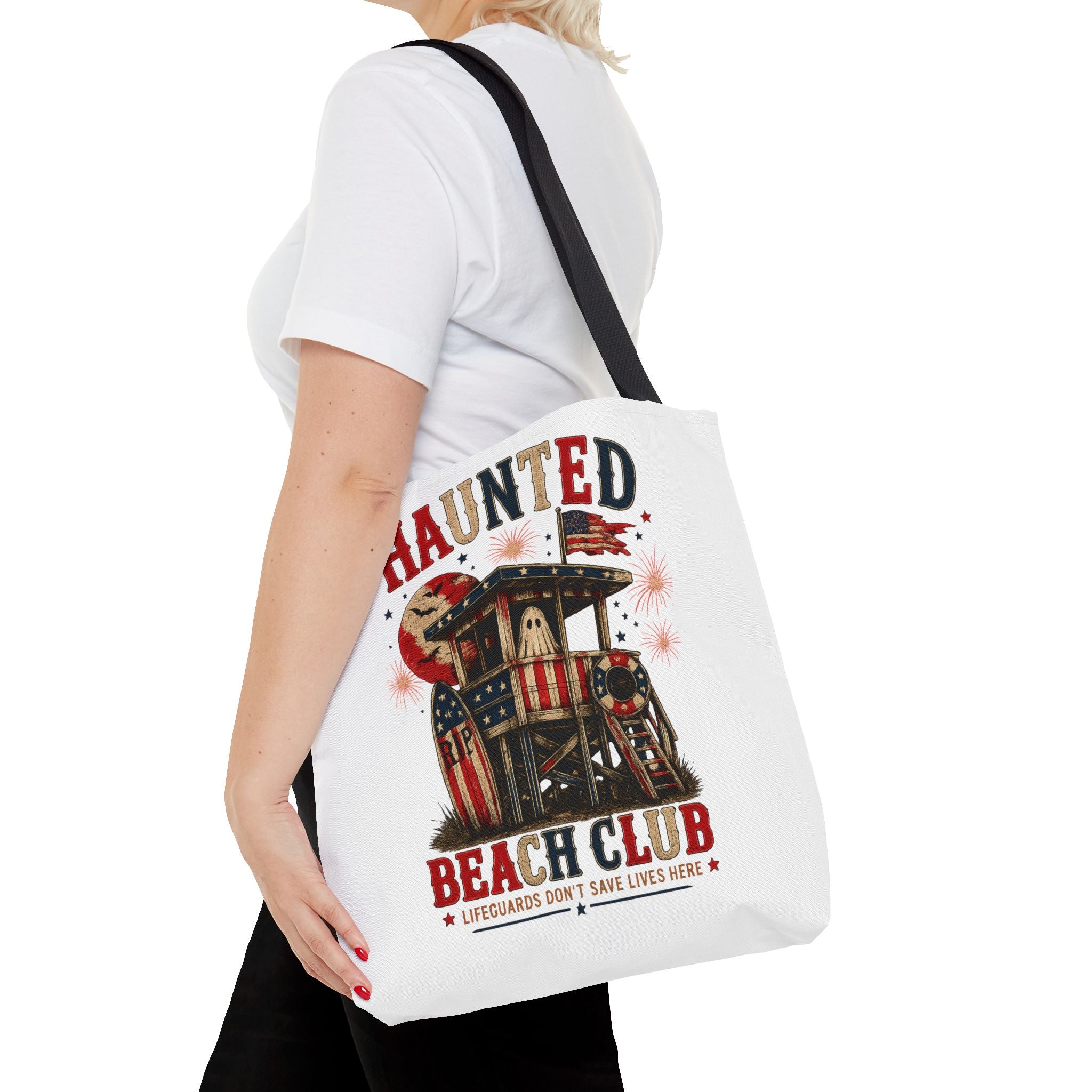 Haunted Beach Club Tote Bag — Vintage Surf Graphic - Boo Crew Boutique