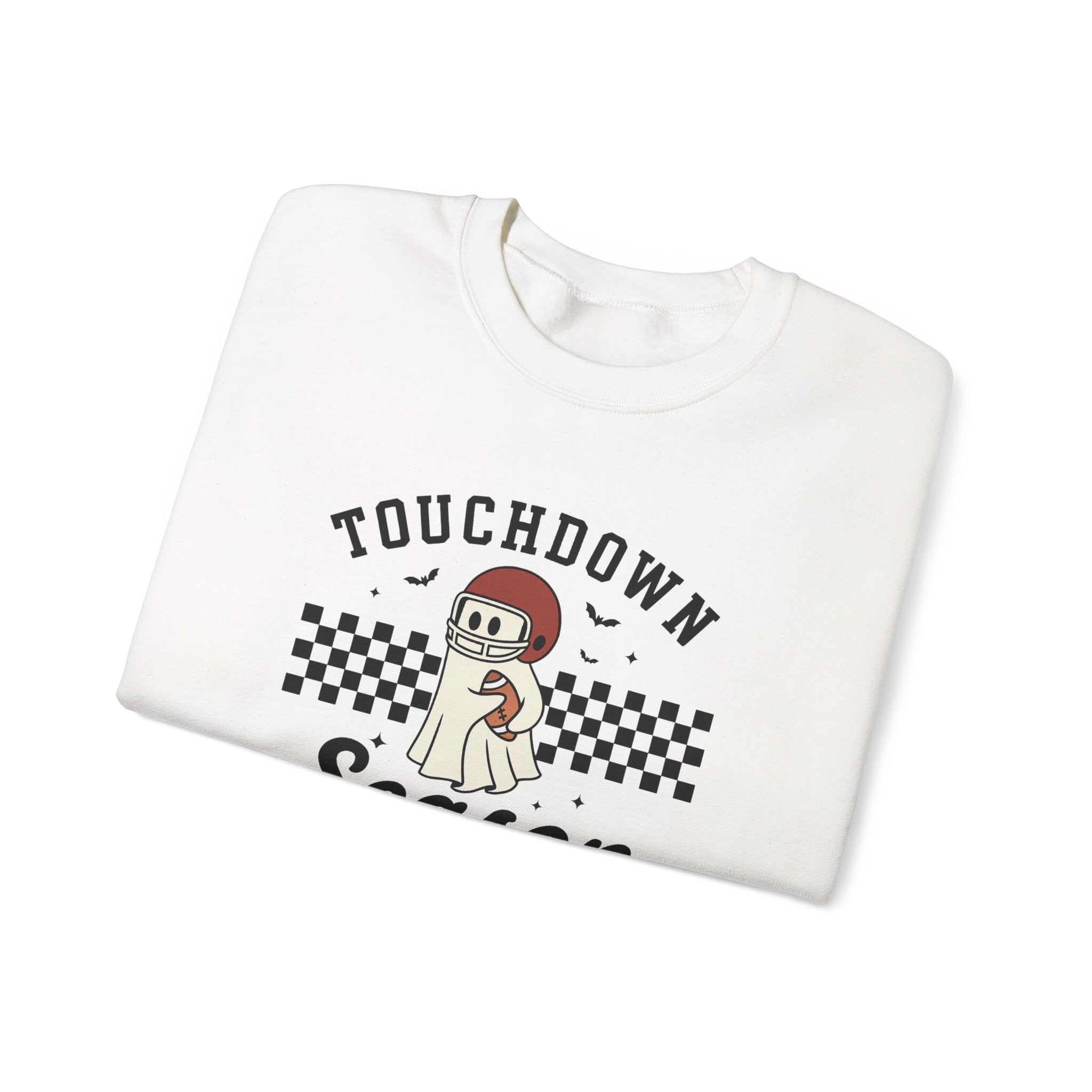 Touchdown Season Crewneck Sweatshirt — Vintage Football Dog Graphic - Boo Crew Boutique