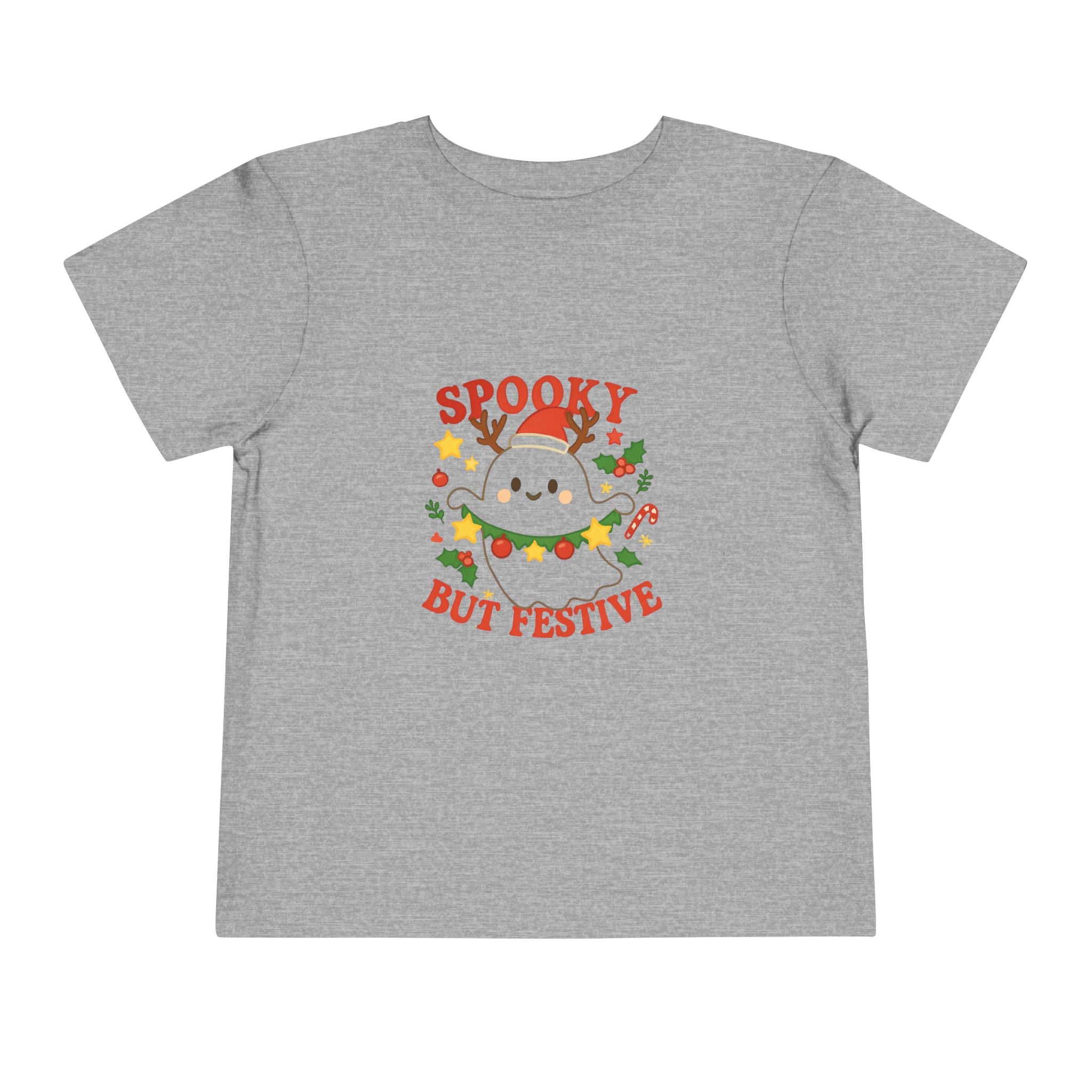 Spooky But Festive Toddler Tee | Christmas Ghost Kids Shirt - Boo Crew Boutique