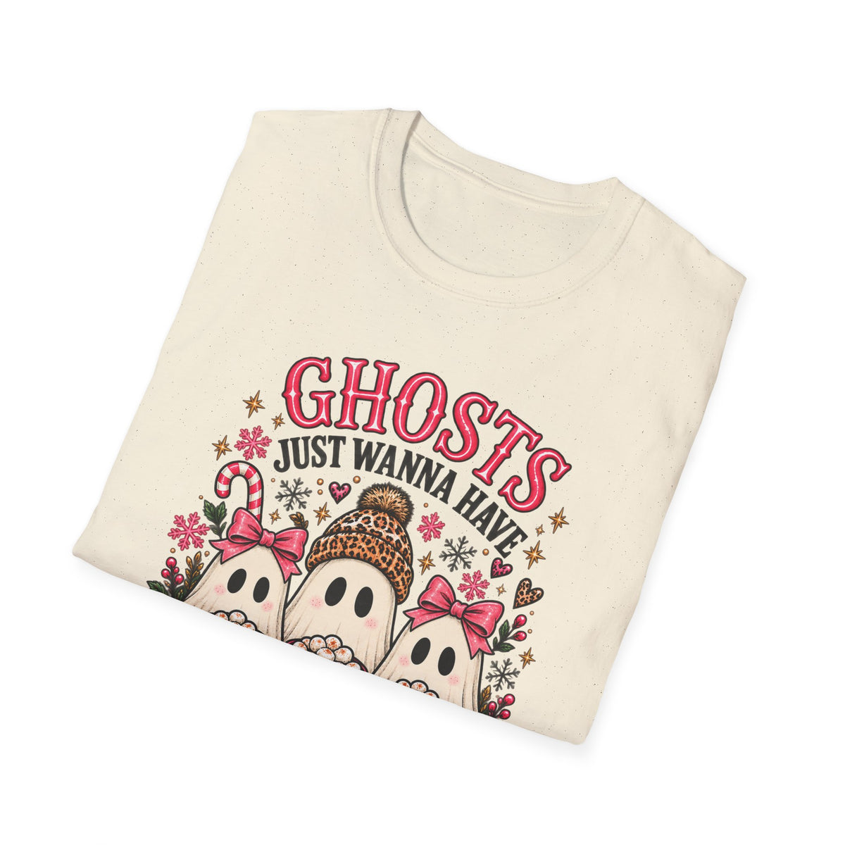 Ghosts Just Wanna Have Cocoa Halloween Christmas Tee - Boo Crew Boutique