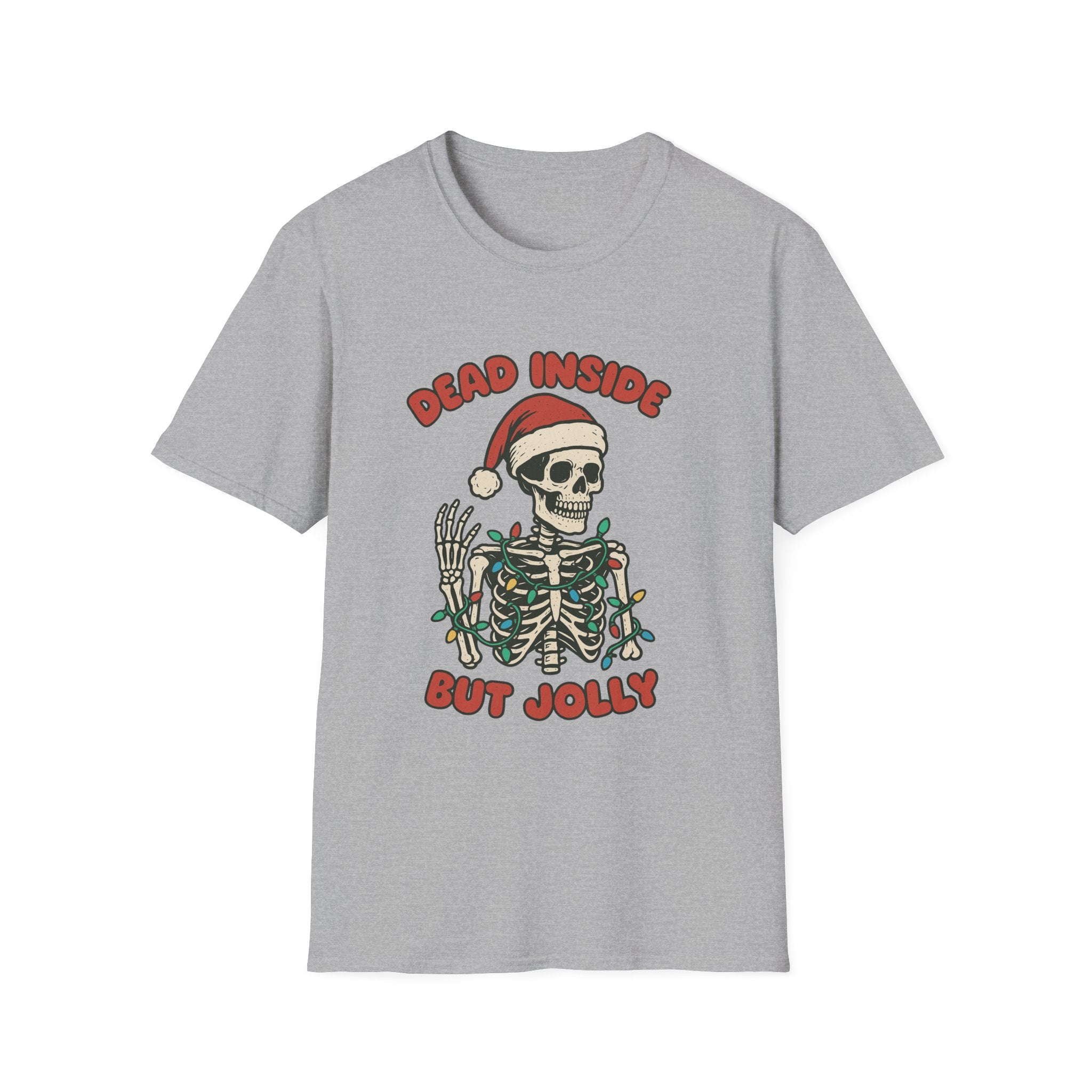 Christmas Holiday Skeleton T-Shirt, Casual Tee, Unisex Humor Shirt, Christmas Gift, Gothic Style, Halloween, Chill Vibe