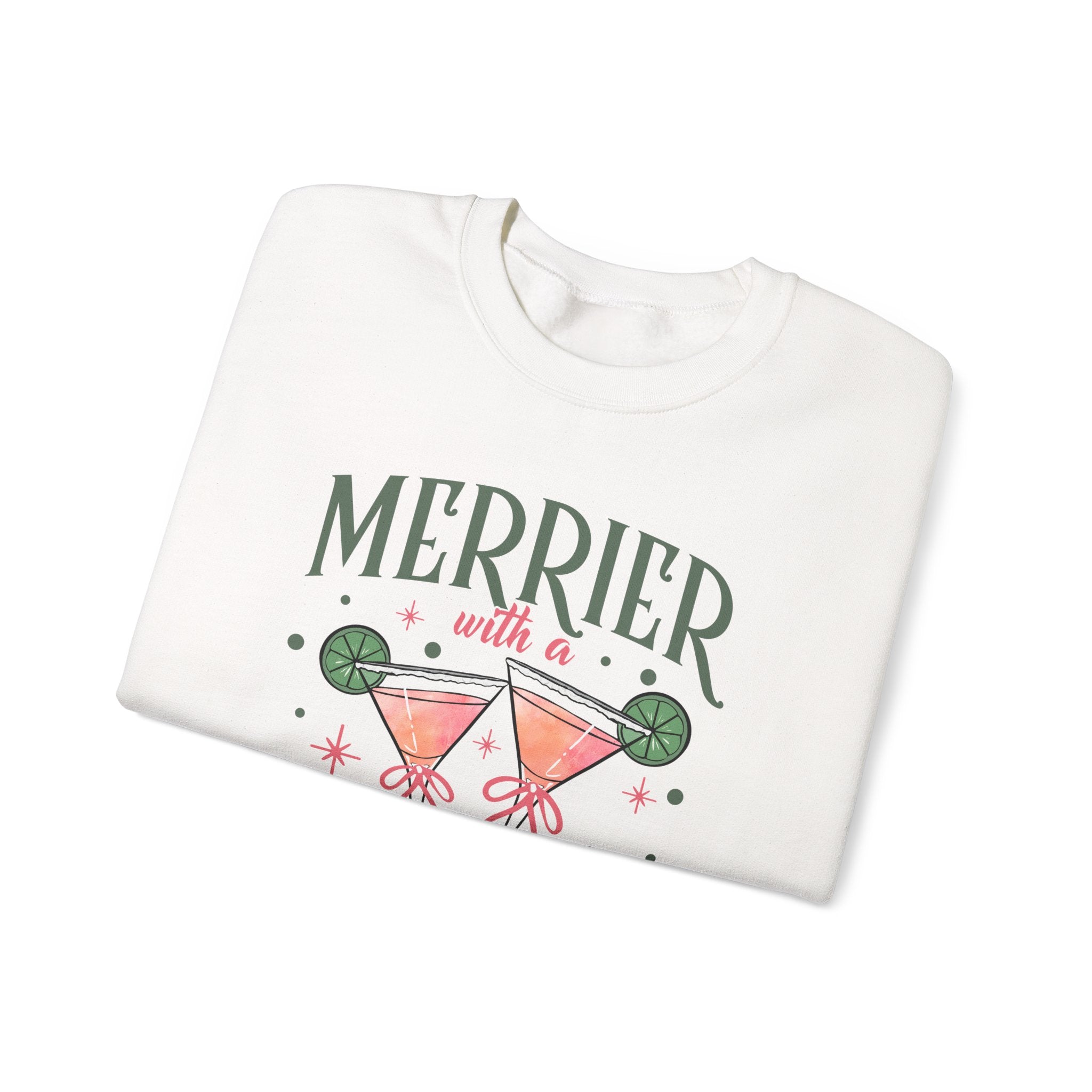 Merrier With a Martini sweatshirt | Holiday cocktail graphic sweatshirt, Women's Cocktail Wear