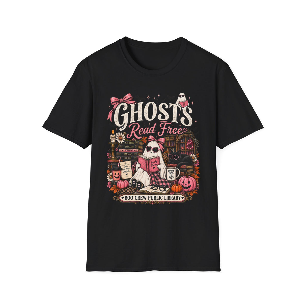Ghosts Read Free T-Shirt — Cute Halloween Bookish Tee - Boo Crew Boutique