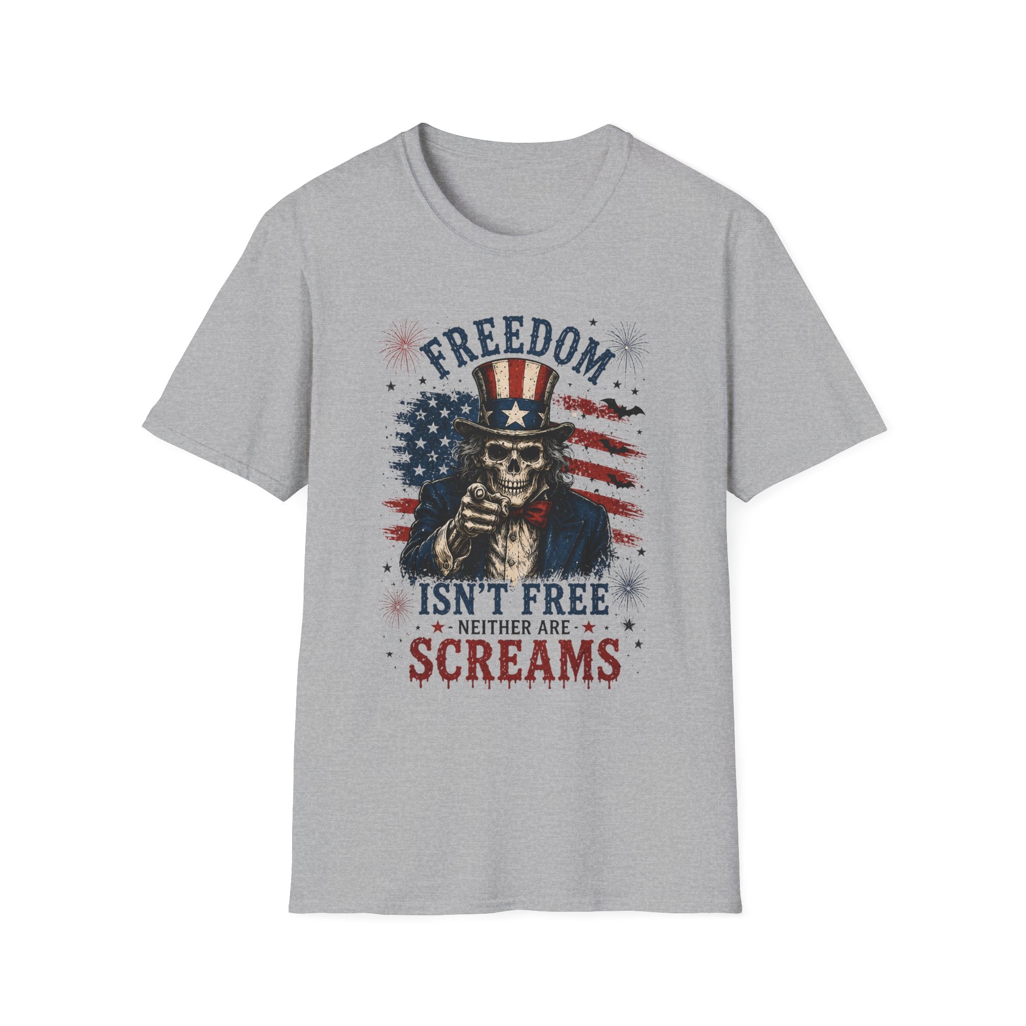 Freedom Isn't Free Skull T-Shirt – Patriotic American Flag Graphic Tee - Boo Crew Boutique