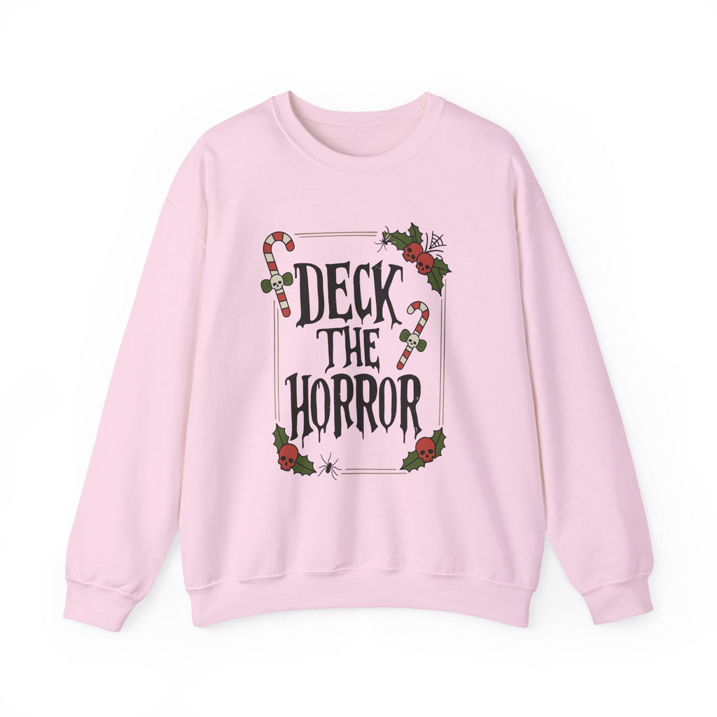 Xmas Horror Crewneck Sweatshirt | Deck the Horror | Holiday Apparel, Christmas Gift, Unisex Sweatshirt, Cozy Winter Wear, Halloween Vibes