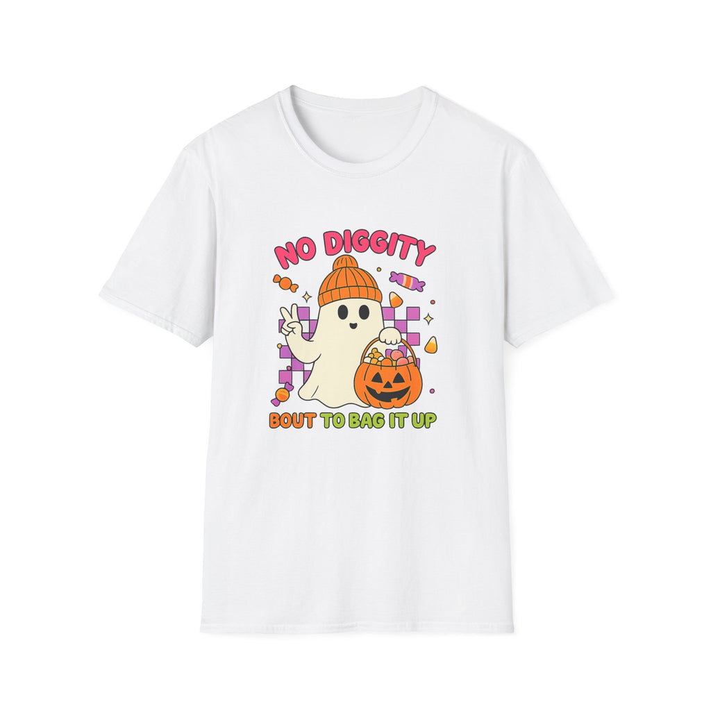 Halloween Ghost T-Shirt — "No Diggity" Cute Retro Candy Design