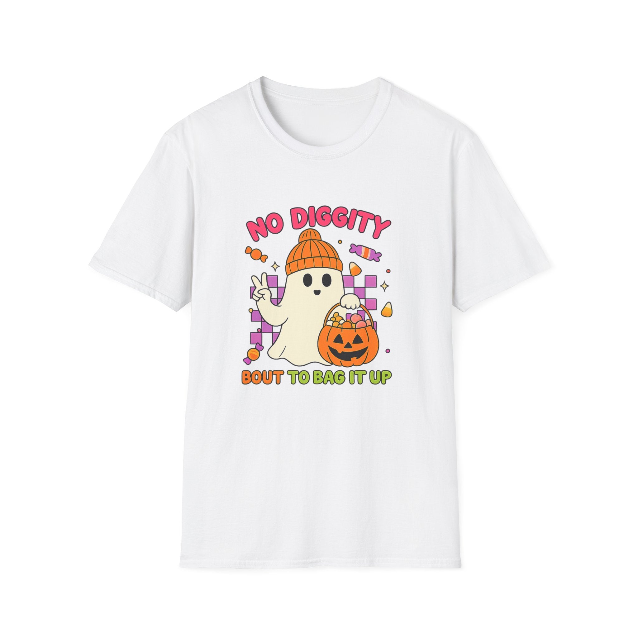 Halloween Ghost T-Shirt — "No Diggity" Cute Retro Candy Design