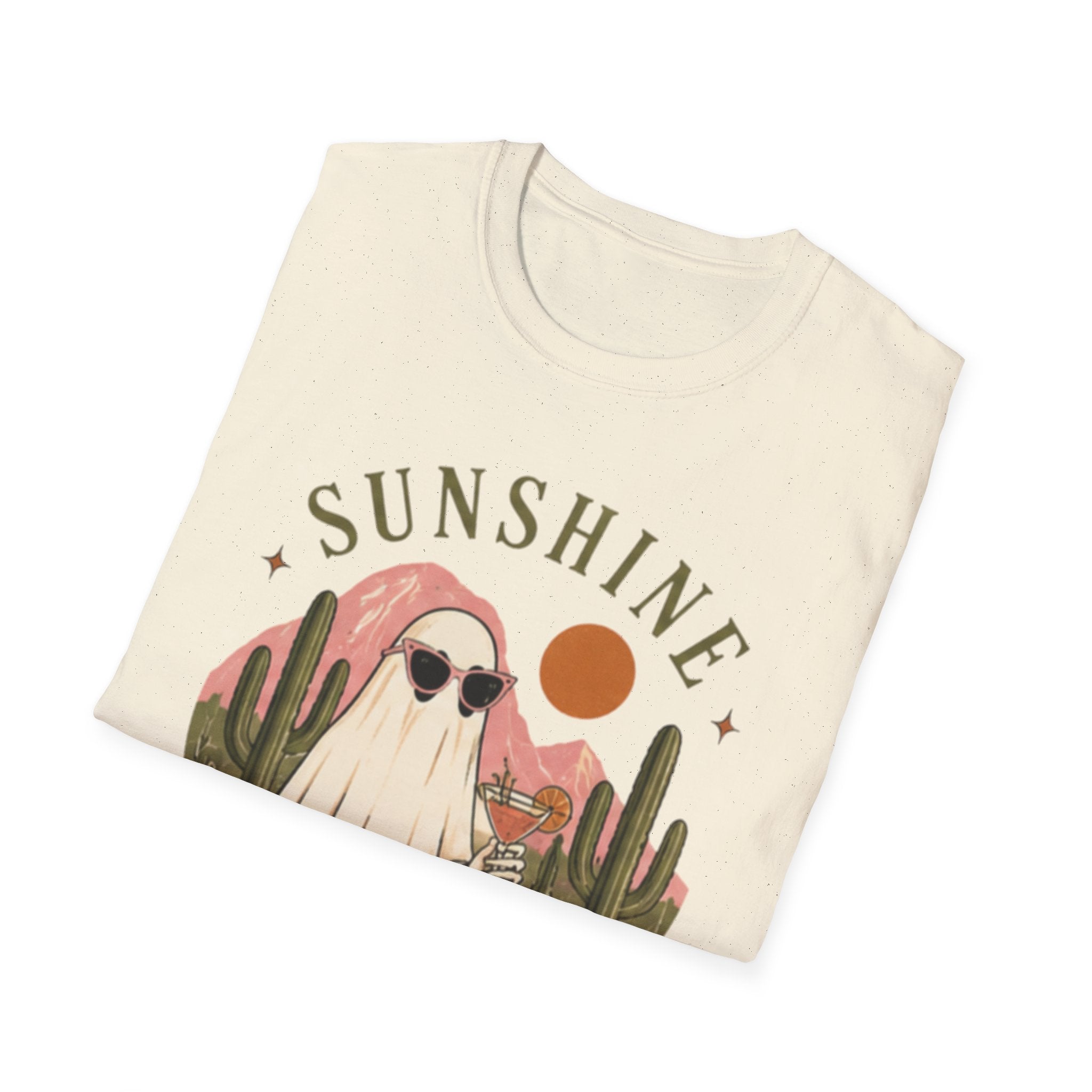 Sunshine and Spirits T-Shirt — Cute Desert Ghost Graphic Tee - Boo Crew Boutique