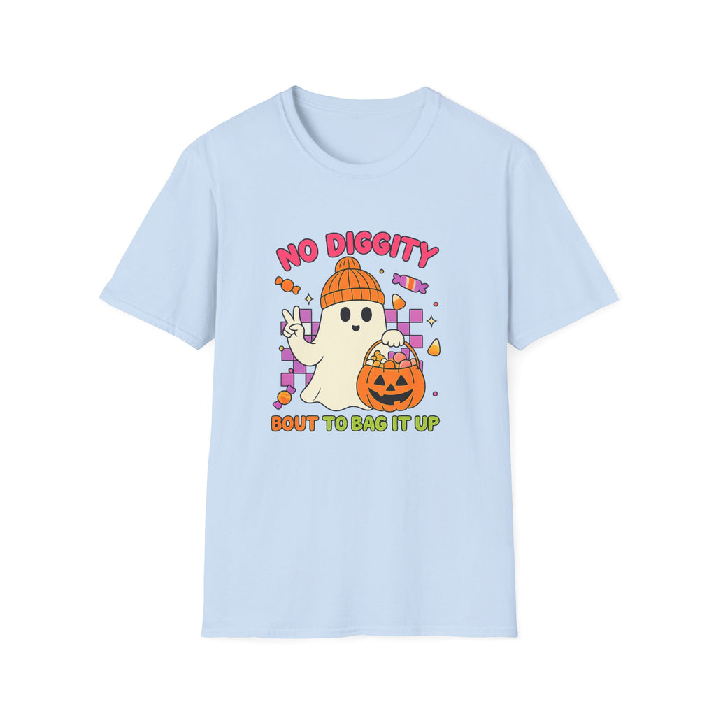 Halloween Ghost T-Shirt — "No Diggity" Cute Retro Candy Design