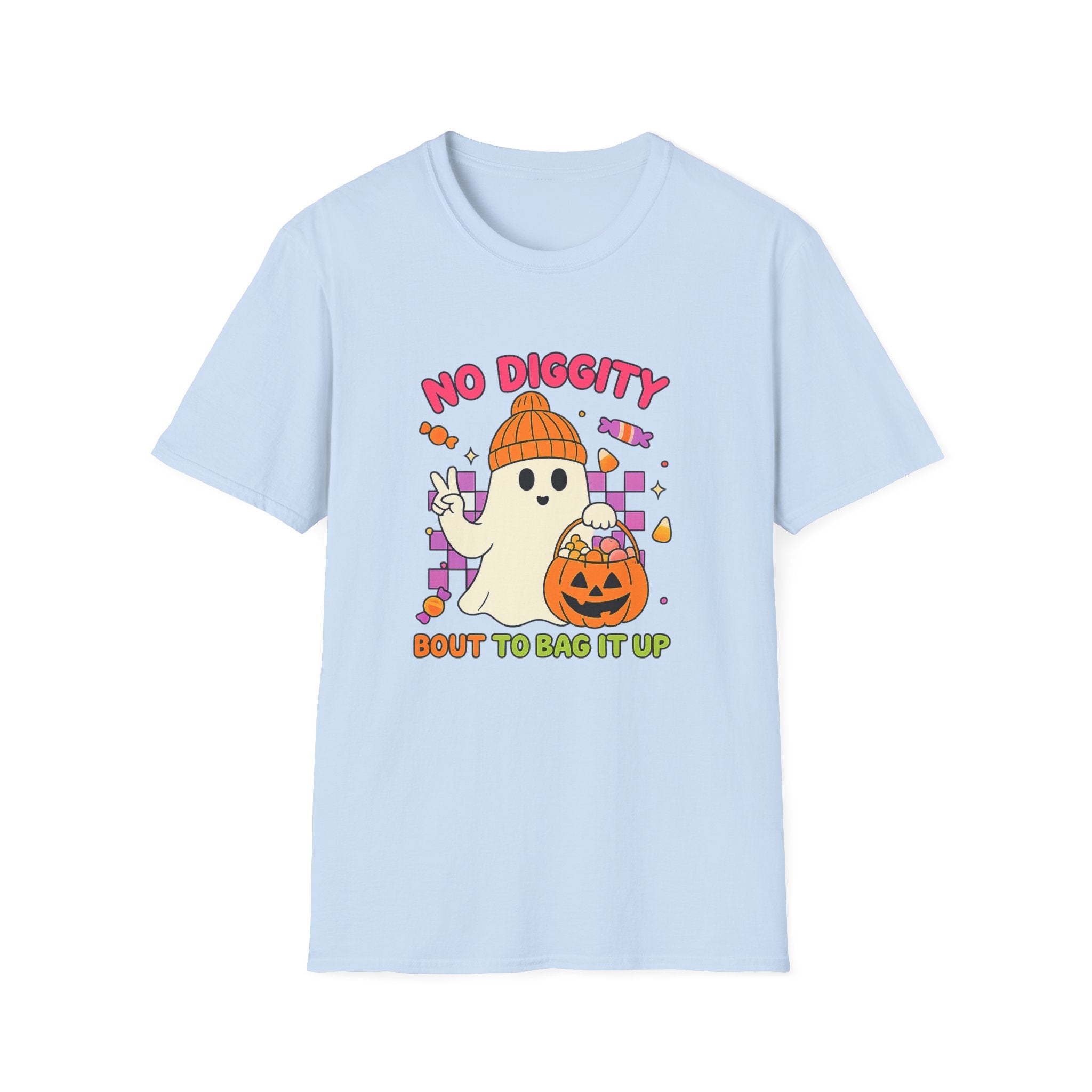 Halloween Ghost T-Shirt — "No Diggity" Cute Retro Candy Design
