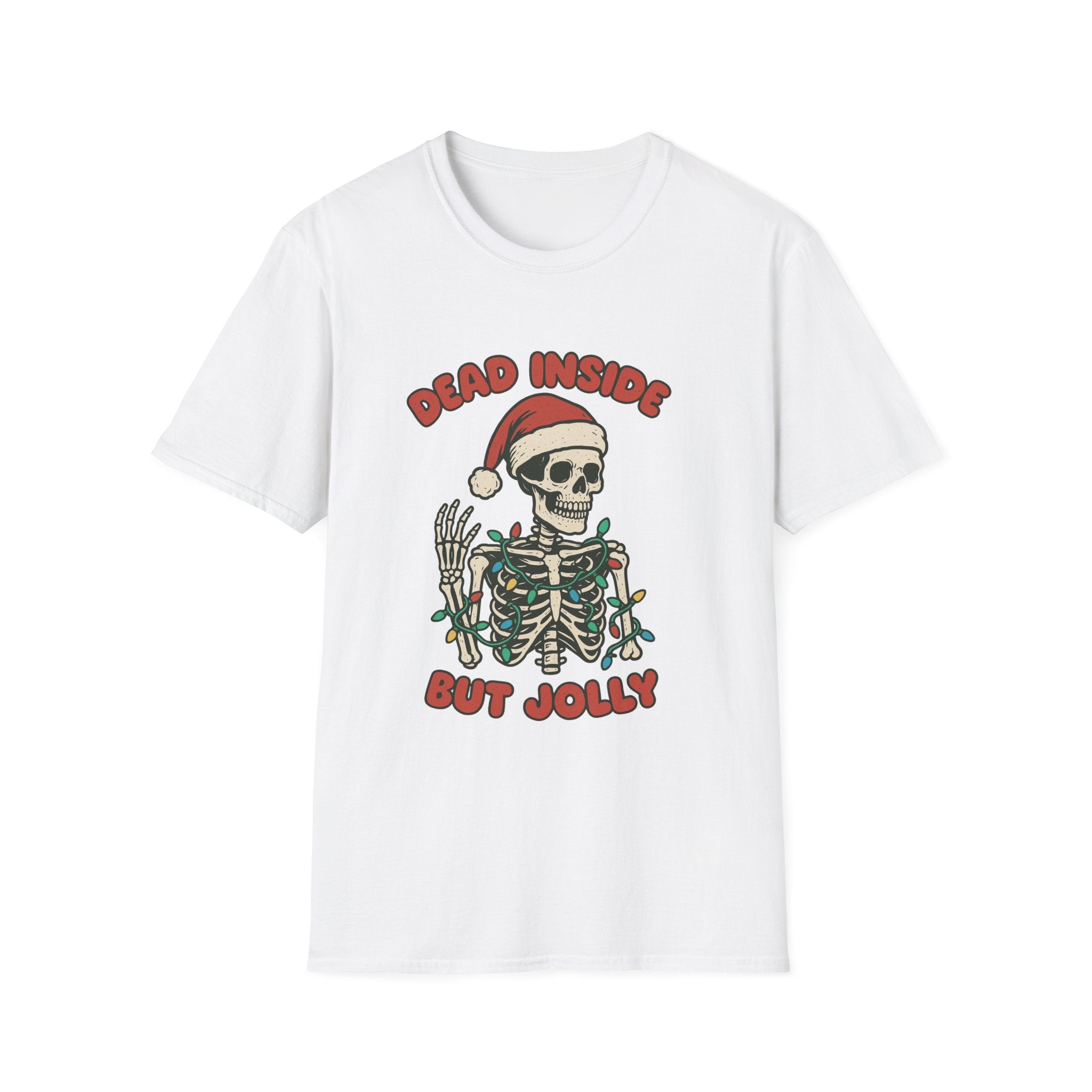 Christmas Holiday Skeleton T-Shirt, Casual Tee, Unisex Humor Shirt, Christmas Gift, Gothic Style, Halloween, Chill Vibe