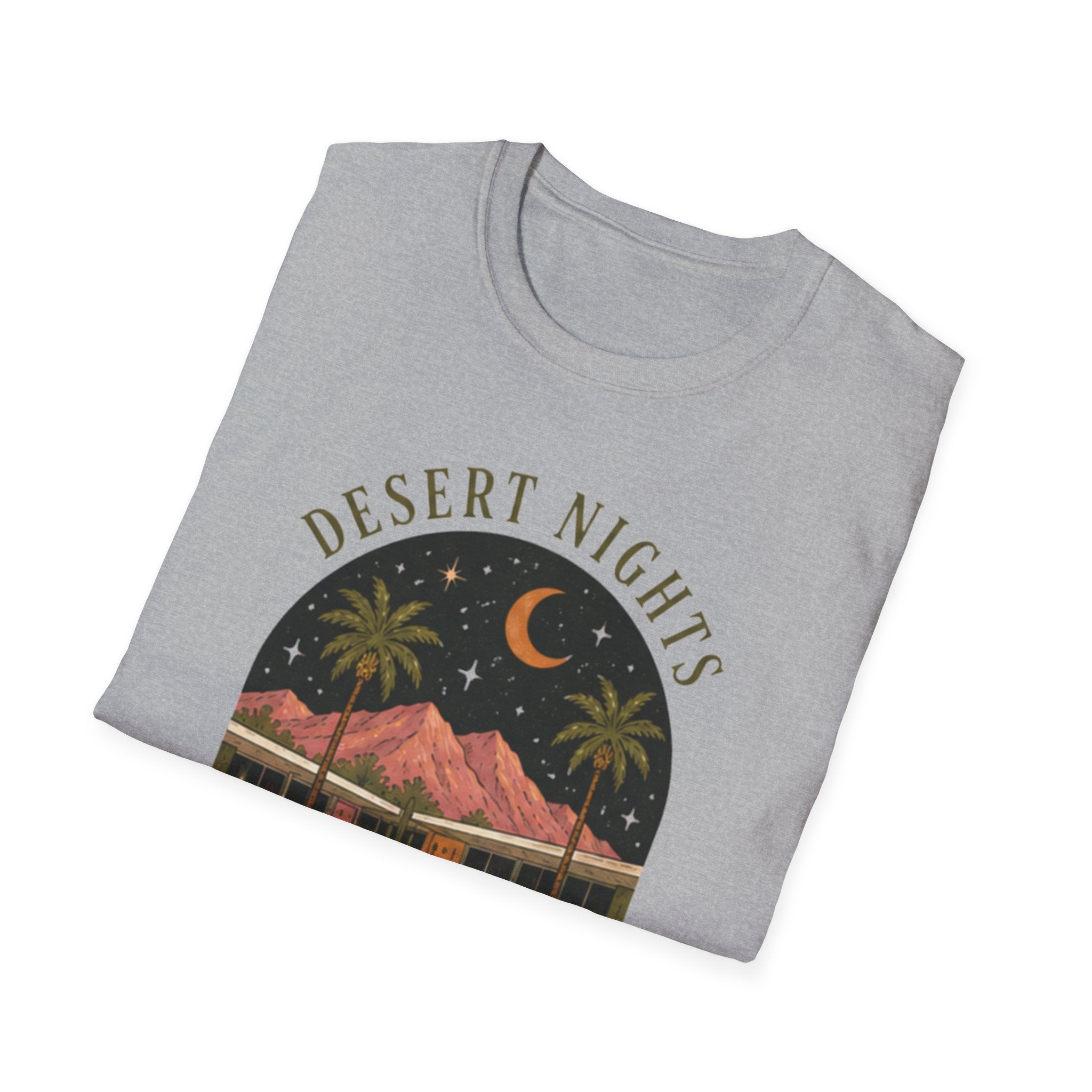 Desert Nights T-Shirt — Retro Moonlit Palm Graphic Tee - Boo Crew Boutique