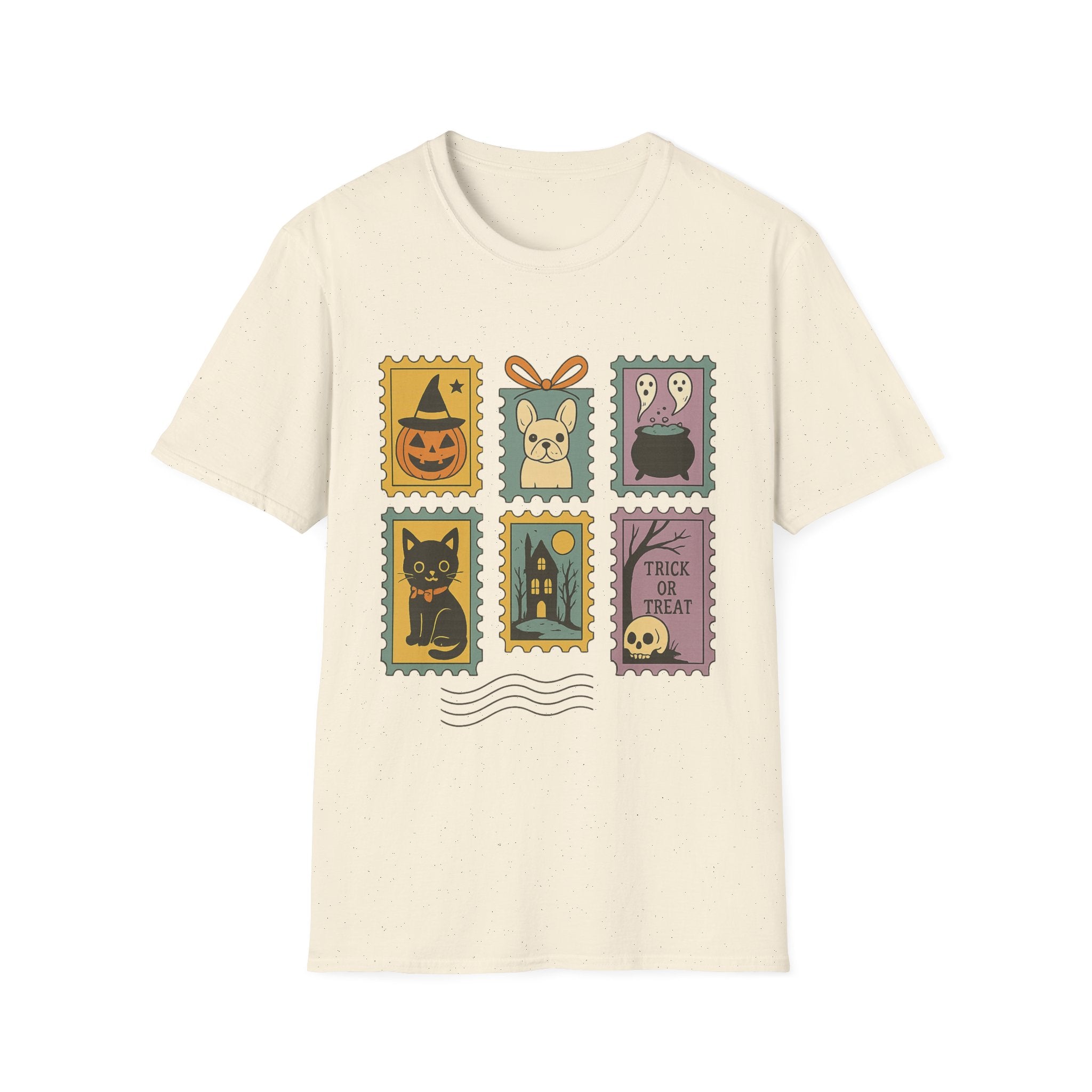 Halloween Stamps T-Shirt — Cute Halloween Postage Graphic Tee (Trick or Treat) - Boo Crew Boutique
