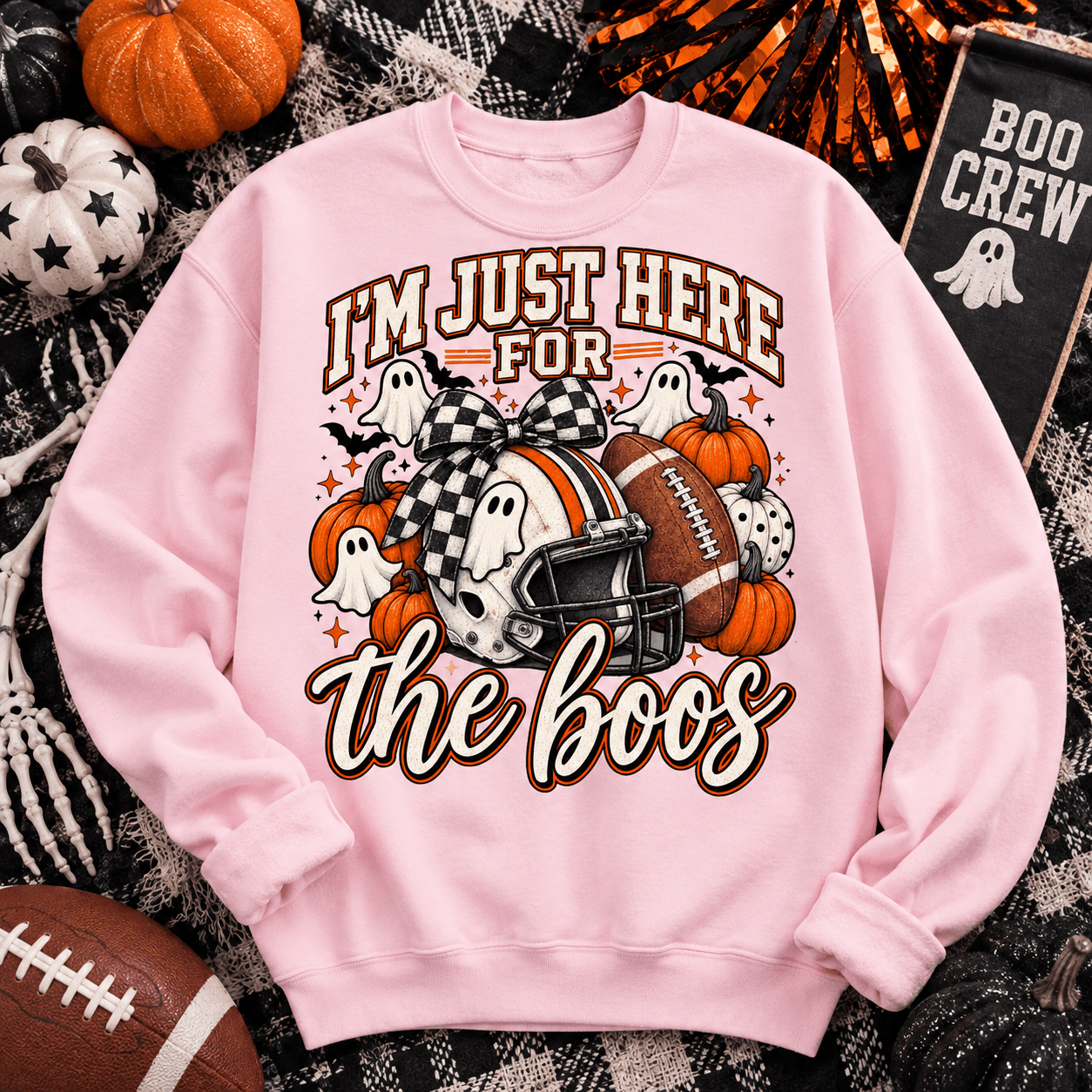Halloween 'I'm Just Here for the Boos' Sweatshirt - Boo Crew Boutique