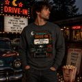 Midnight Drive-In Crewneck Sweatshirt — Vintage Horror Marquee Graphic