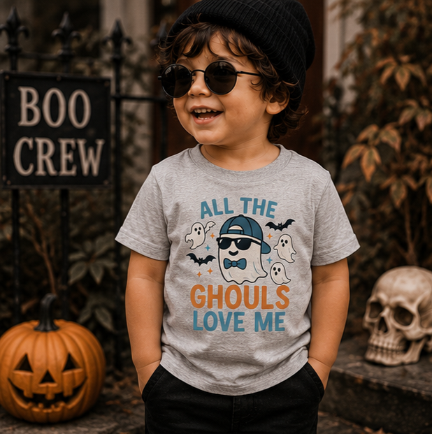 Toddler Tee — "All the Ghouls Love Me" Halloween Ghost Shirt