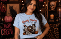 Spooky Movies and Chill T-Shirt — Halloween Skeleton Girls Graphic Tee - Boo Crew Boutique