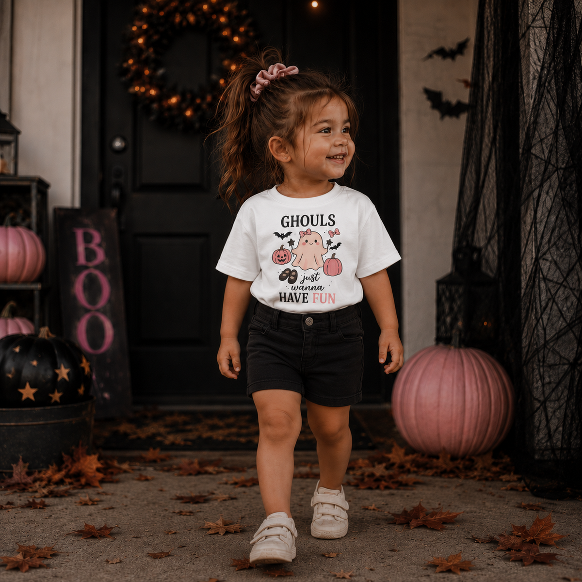 Toddler Tee — "Ghouls Just Wanna Have Fun" Halloween Ghost Shirt