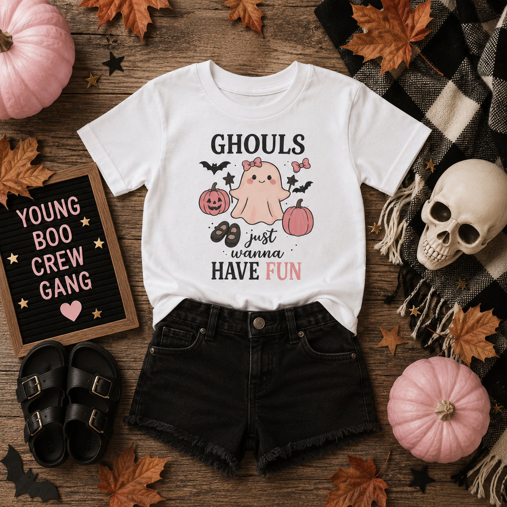 Toddler Tee — "Ghouls Just Wanna Have Fun" Halloween Ghost Shirt