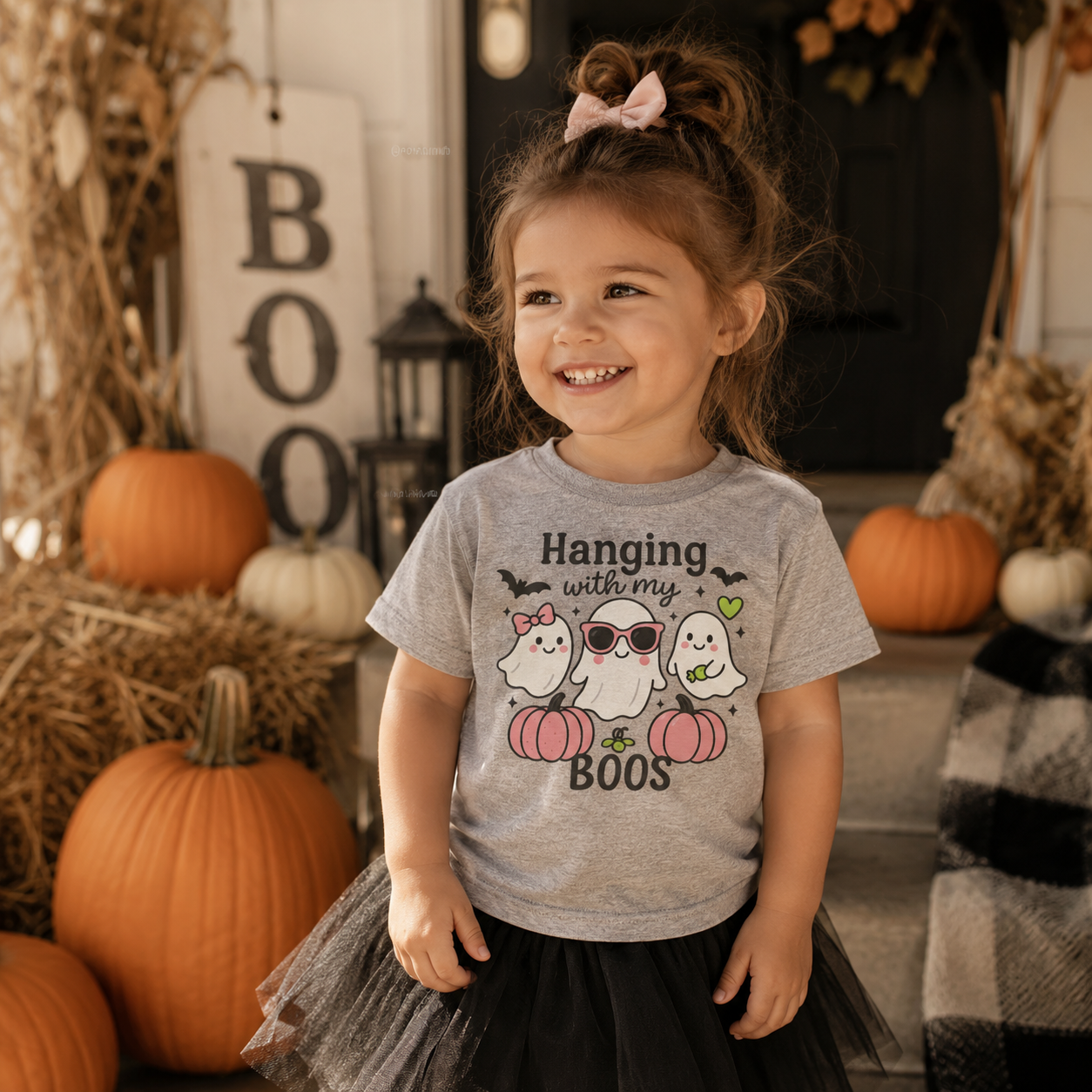 Hanging with My Boos Toddler Tee — Cute Ghost Halloween Shirt