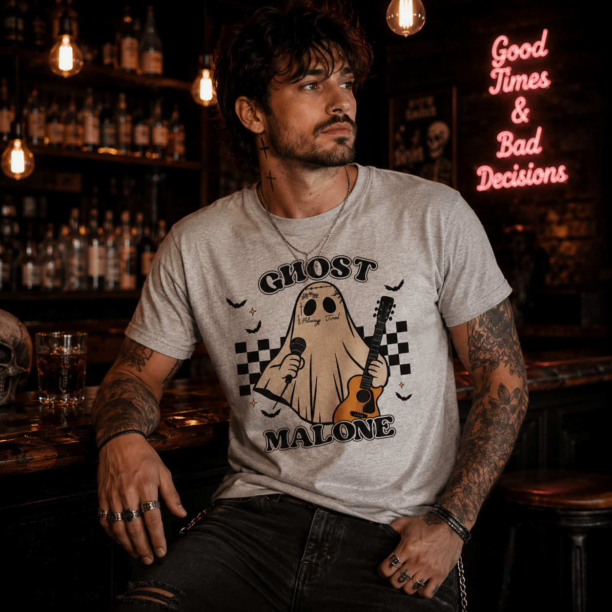 Ghost Malone T-Shirt — Funny Halloween Graphic Tee - Boo Crew Boutique