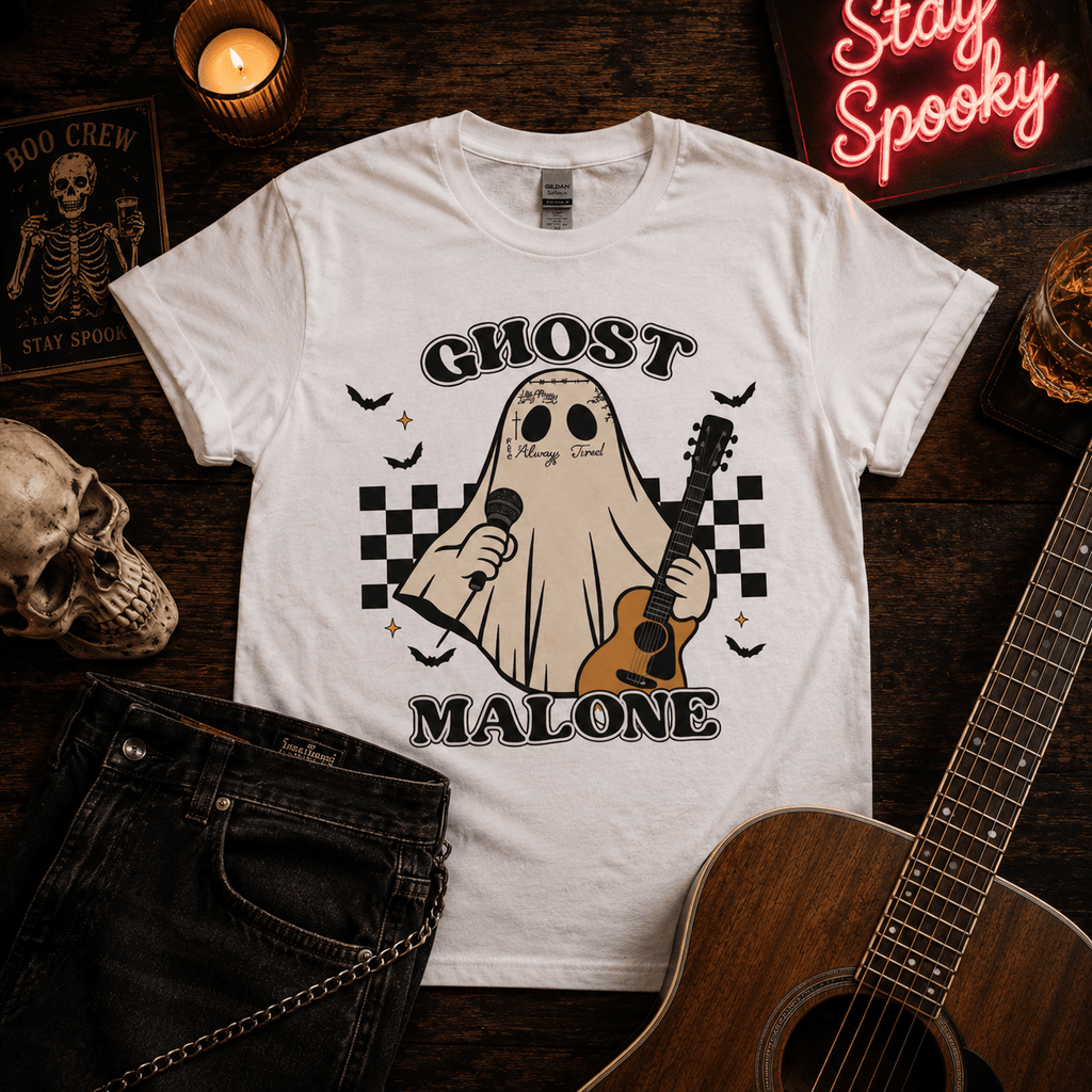 Ghost Malone T-Shirt — Funny Halloween Graphic Tee - Boo Crew Boutique