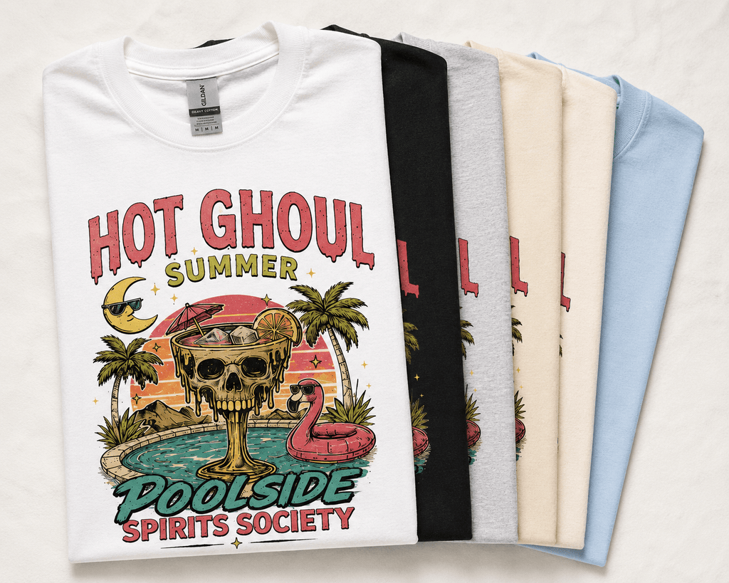 Retro Skull Poolside Graphic Tee - Boo Crew Boutique