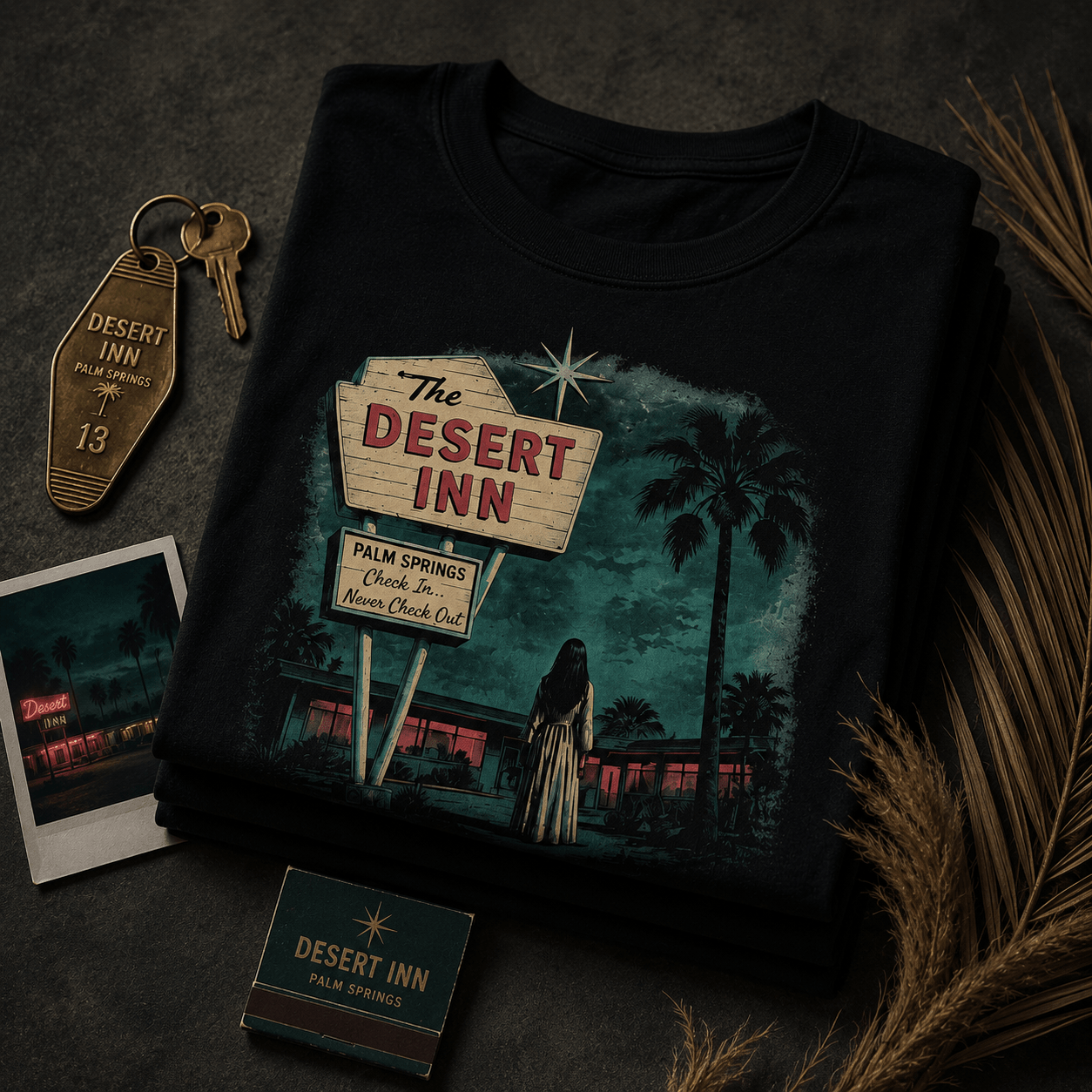 Retro Palm Springs Motel Vintage Sign Tee - Boo Crew Boutique