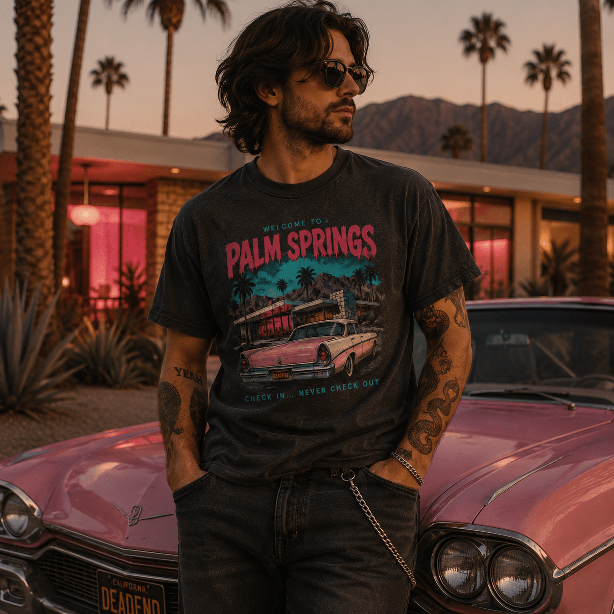 Welcome to Palm Springs T-Shirt — Retro Palm Trees & Vintage Car Tee - Boo Crew Boutique