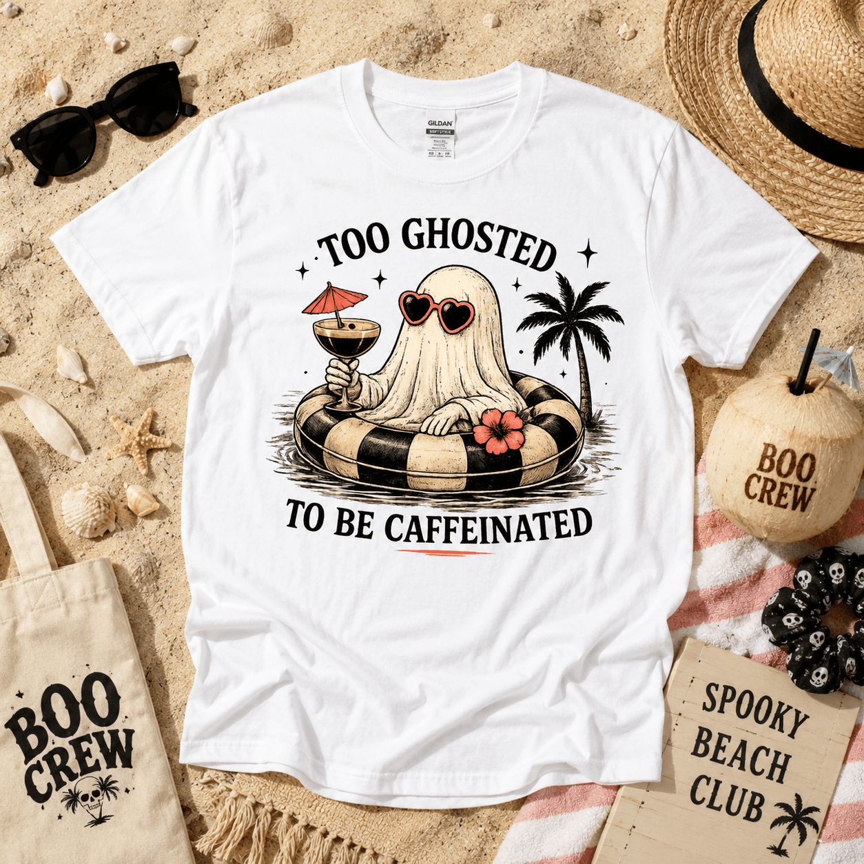 Too Ghosted To Be Caffeinated Tee - Boo Crew Boutique