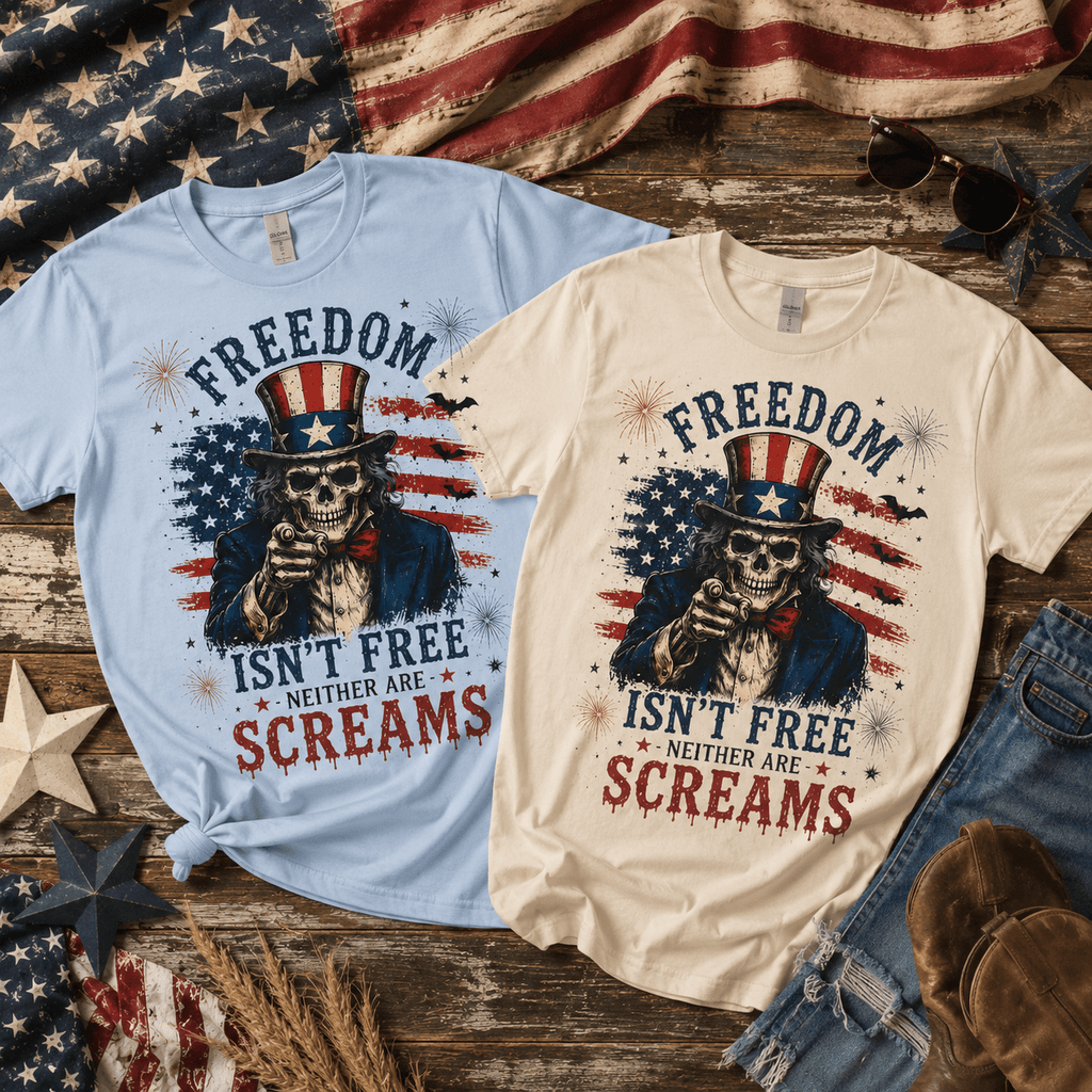 Freedom Isn't Free Skull T-Shirt - Boo Crew Boutique