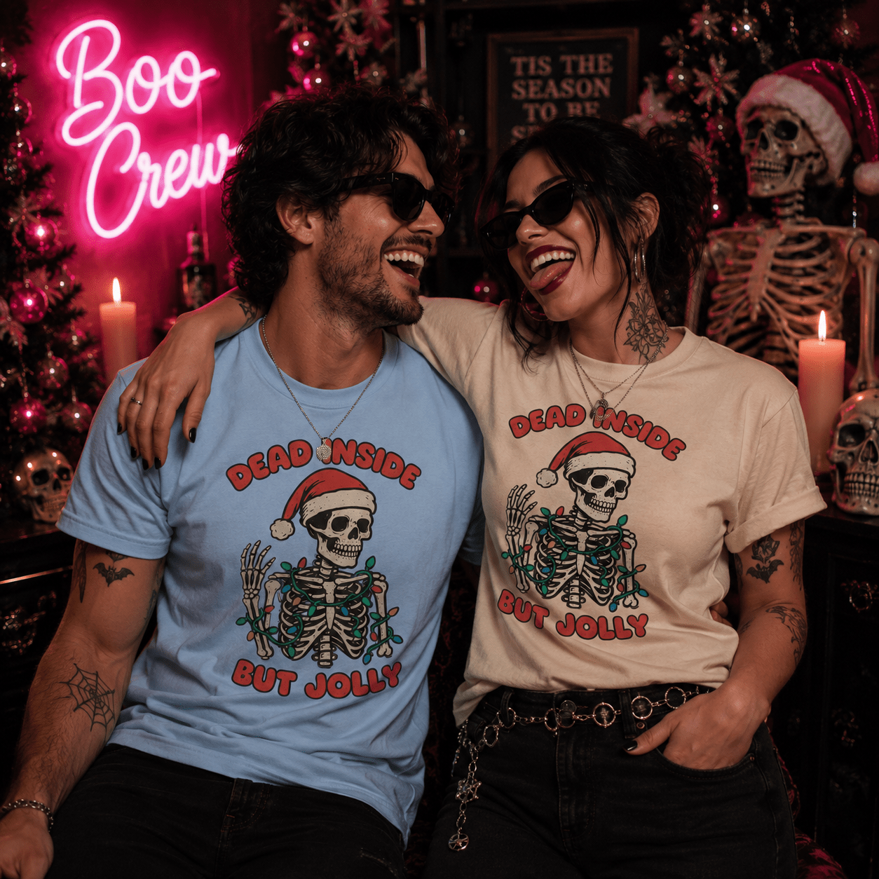 Christmas Holiday Skeleton T-Shirt - Boo Crew Boutique
